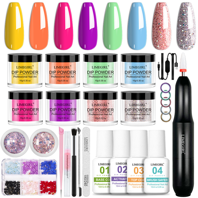 Best of Dip Powder Nail Set Glitter Dipping Powder KIt With Nail Drill No Need Lamp Cure Nail Natural Dry Dip Nail Decoration Kit Reviews & Tips