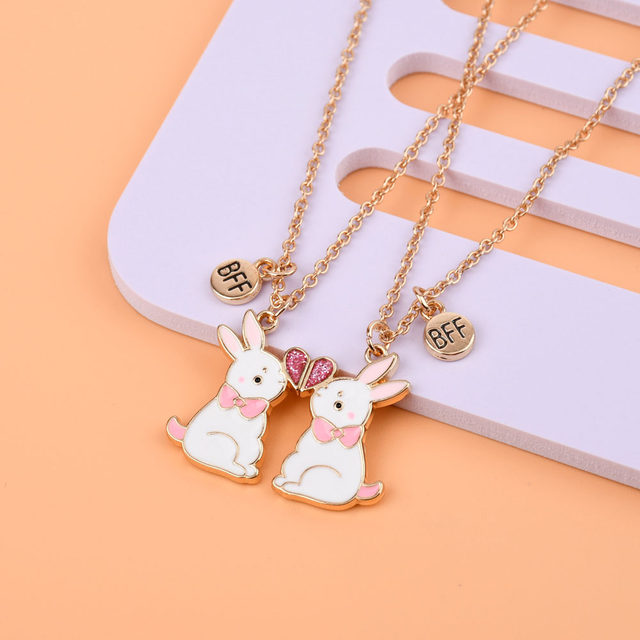 Lovecryst 2Pcs/set Cartoon Rabbit Magnetic Drip Oil Alloy