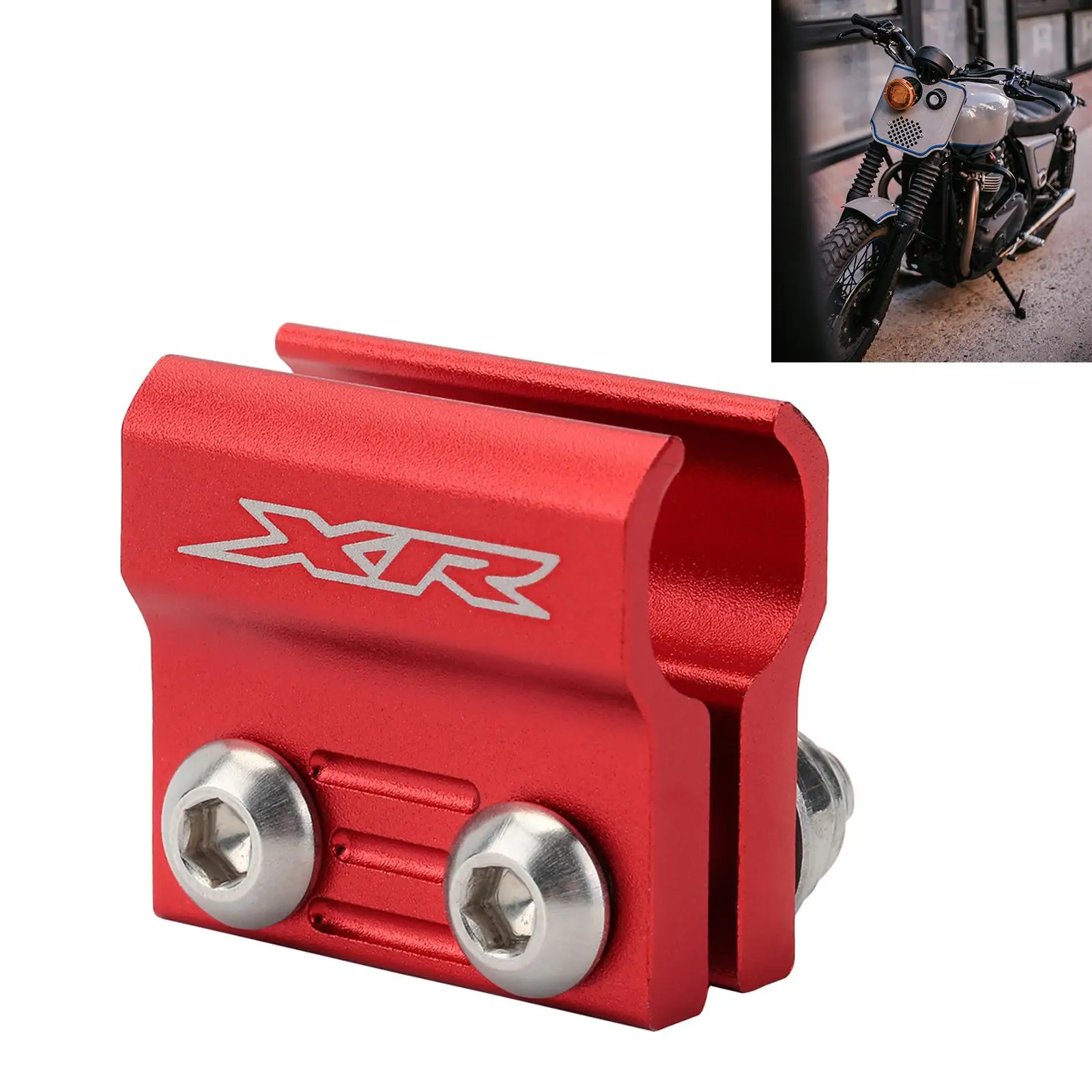 Front Brake Cable Clamp Red Aluminum Line Guide Holder for Honda XR 600R XR 650R