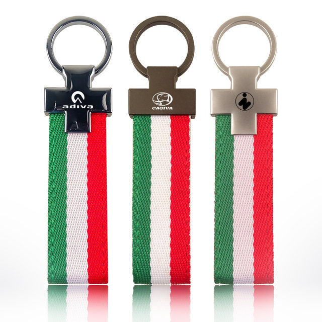 Motorcycle Italy flag keyring Metal leather webbing Cross Scooter keychain  For Adiva Cagiva Innocenti Italjet Moto Morini Vyrus - AliExpress