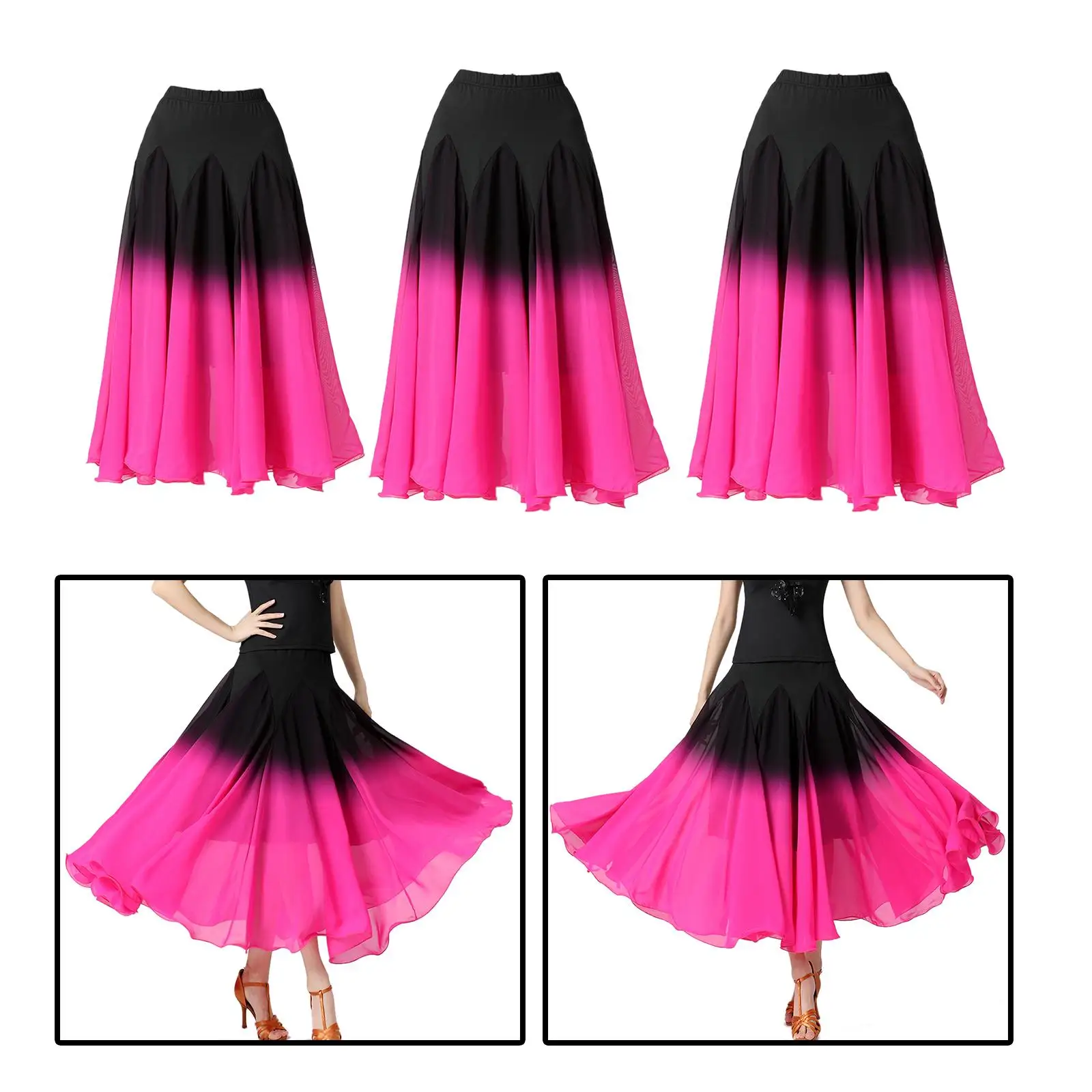 Ballroom Dance Skirt Performance Clothes Elegant Dancewear for Girl Lady Waltz