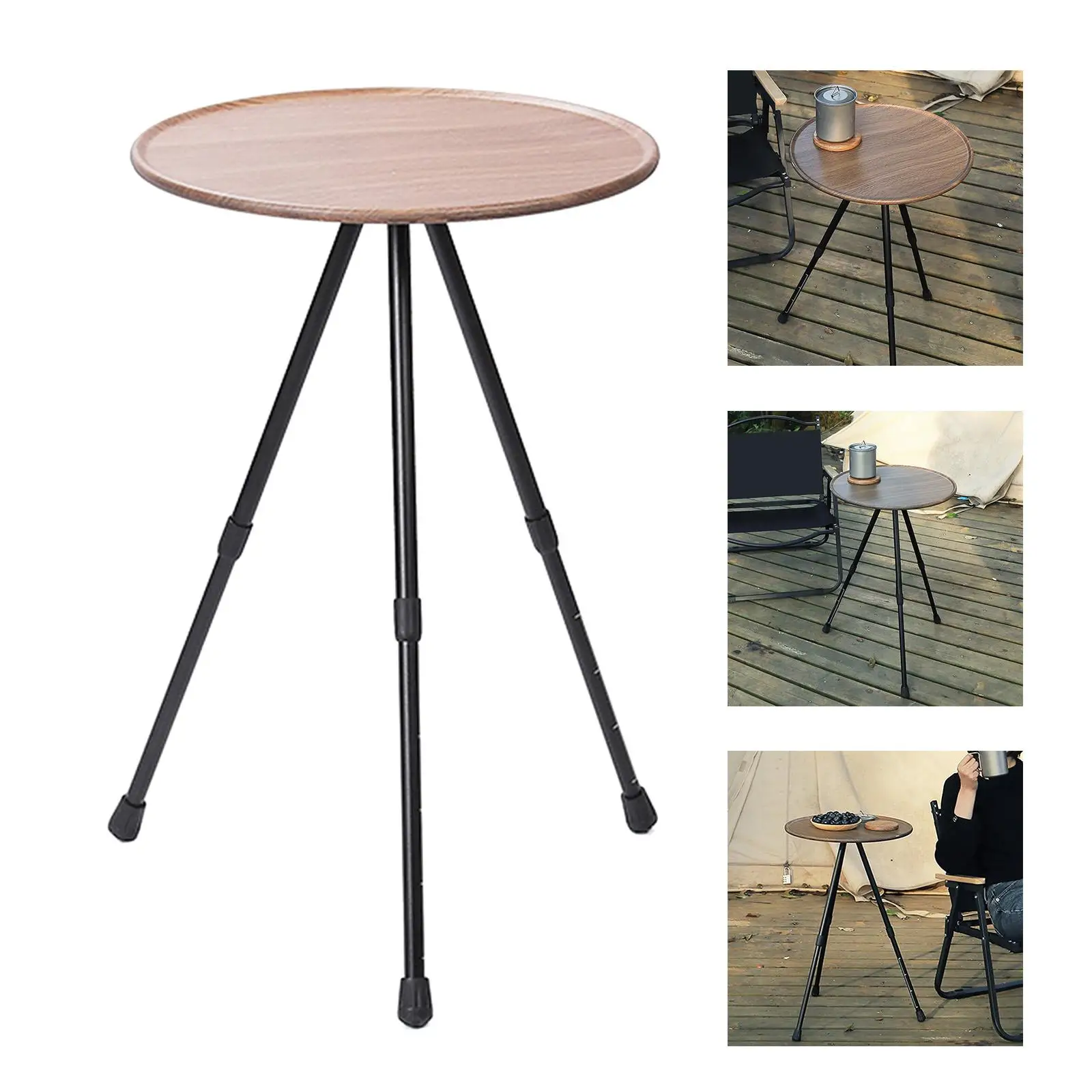 Foldable Camping Table Retractable Aluminum Alloy Three-Legged Dining Table Multifunctional for Camping Picnic Outdoor