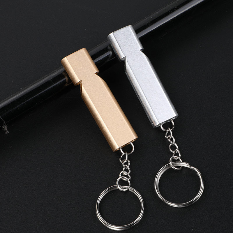 Outdoor Survival Pfeife Aluminium Legierung Metall Doppel-loch Hochfrequenz Hochtöner Überleben Pfeife 150db Hohe Dezibel Rettungs Werkzeug – Detail 4