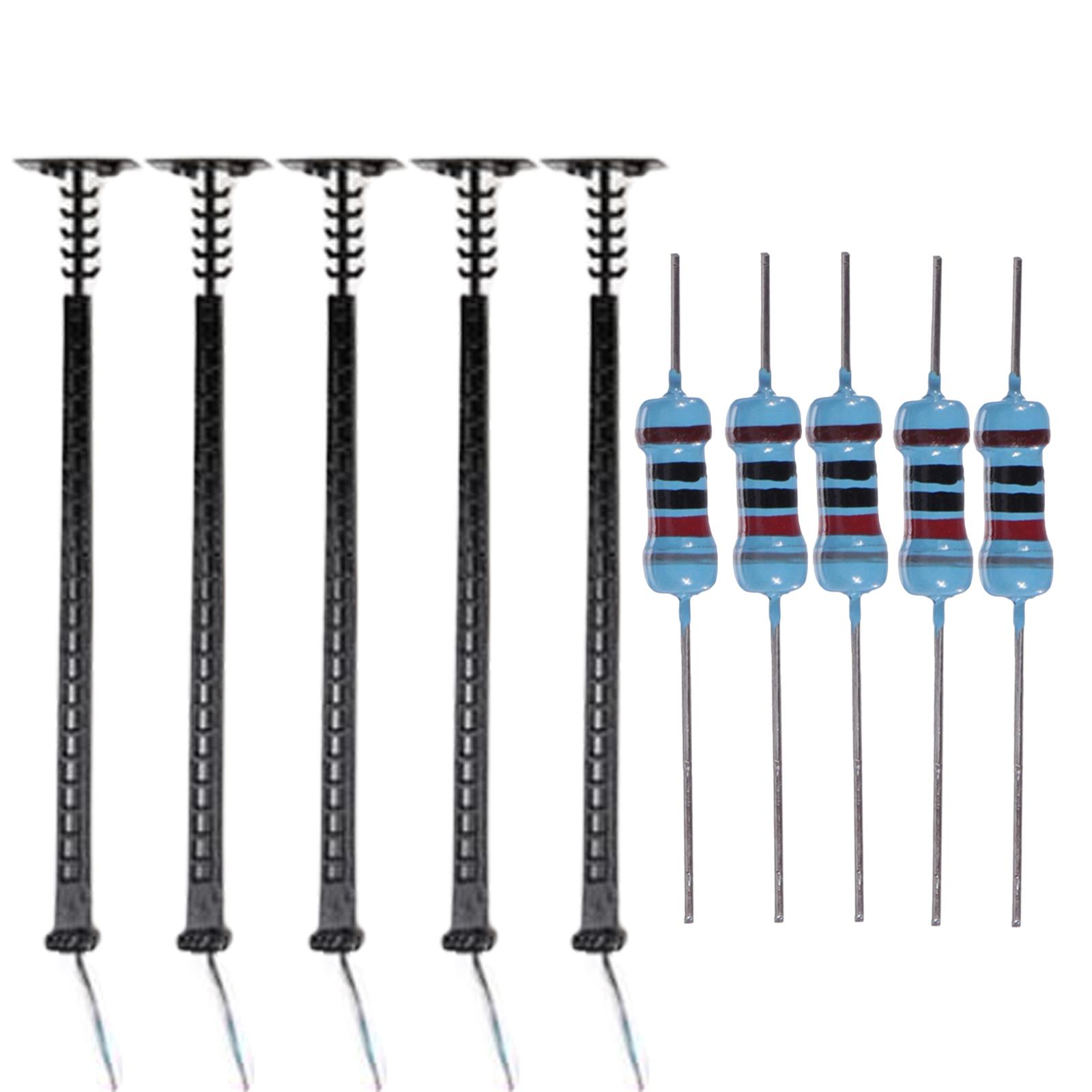 5Pcs LED Signal Model Railway Lights HO Scale Road Sign for Landscape Layout
