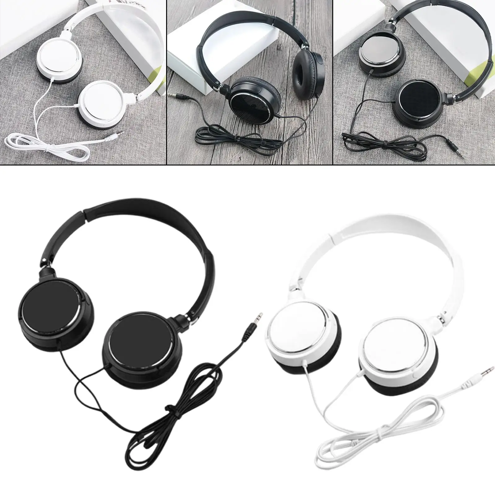 Headphones Volume Control Stereo Corded with Microphone Music Lightweight Over Ear Headset for Cellphones Laptop Course