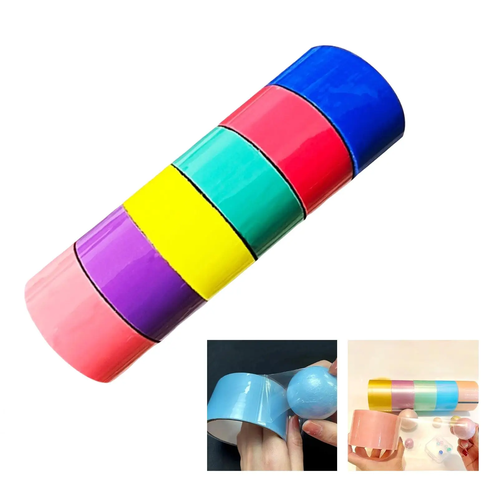 6 Pieces Sticky Ball Tape Colorful Stress  Relaxing for Accessories
