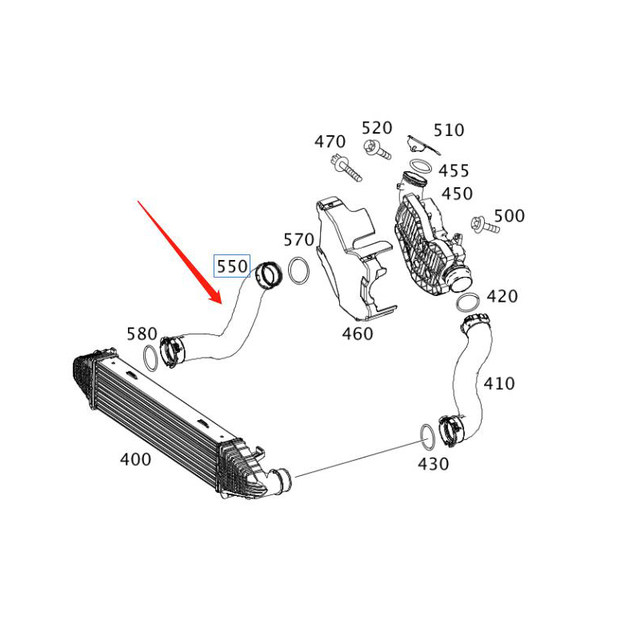 2045280682 A2045280682 인터쿨러 터보 파이프 호스 벤츠 C218 W212