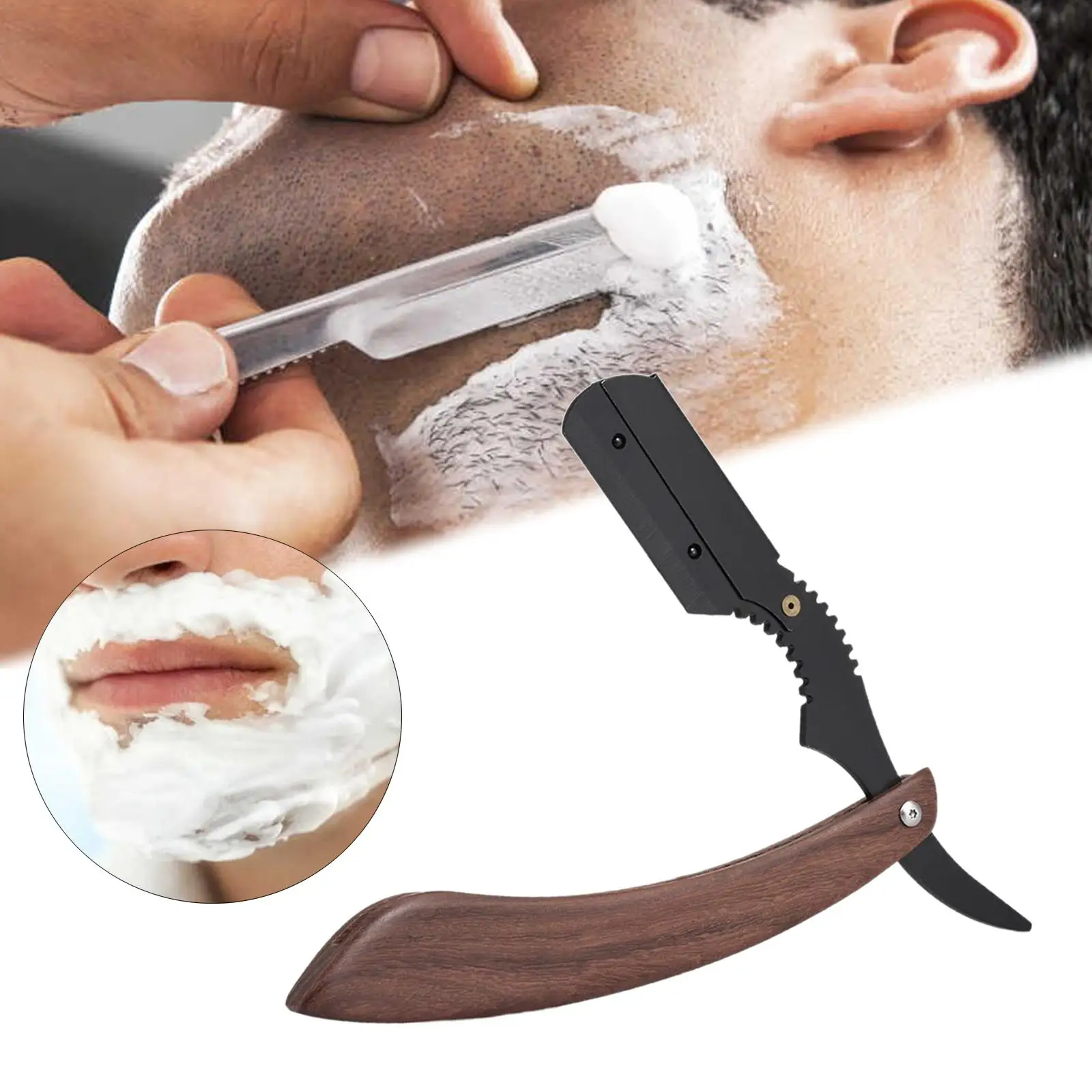 Straight  for Men with Wooden Handle Without Rust Close Shave