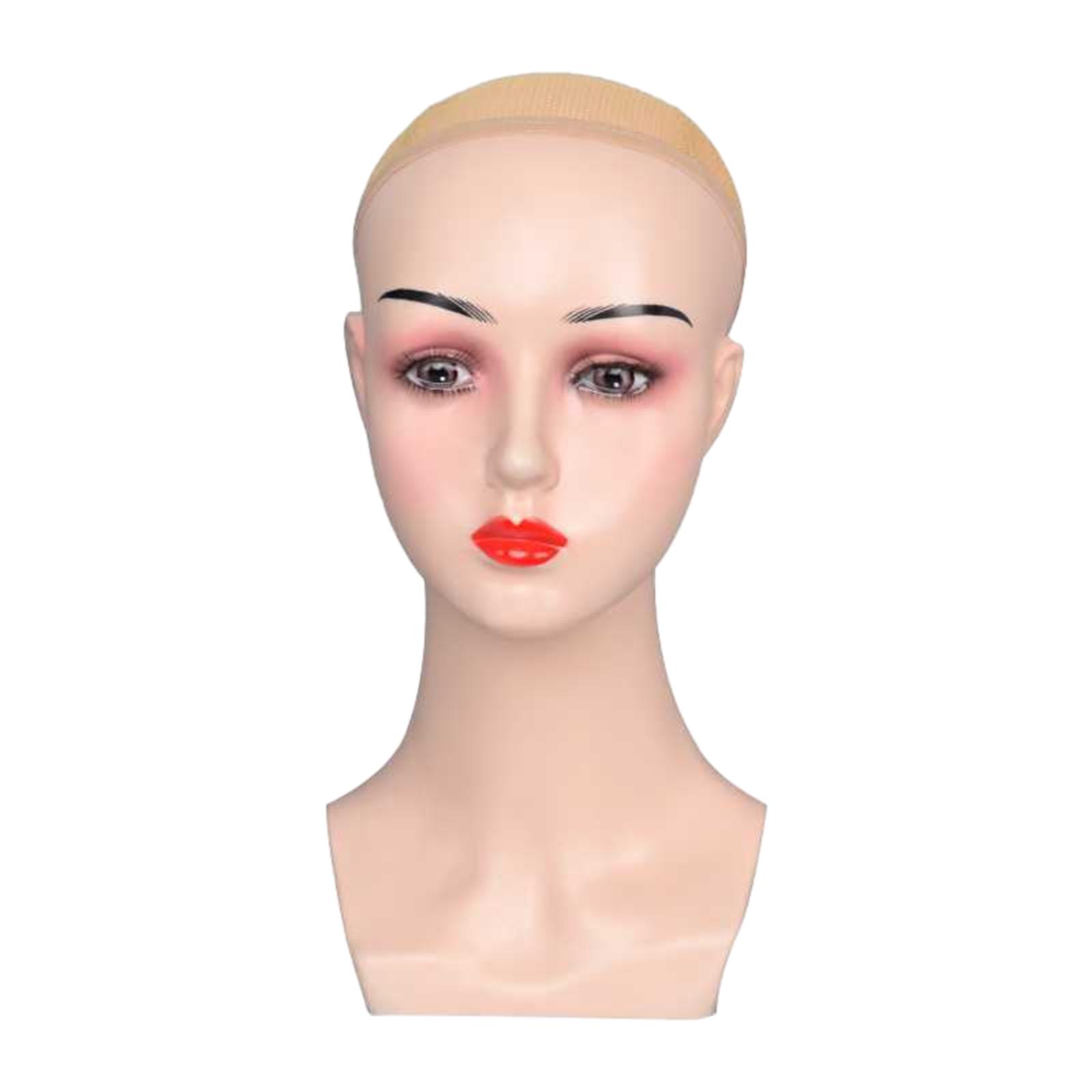 Female Mannequin Head Professional Durable Smooth Manikin Wig Head Stand for Wigs Making Styling Necklace Hats Glasses Jewelry