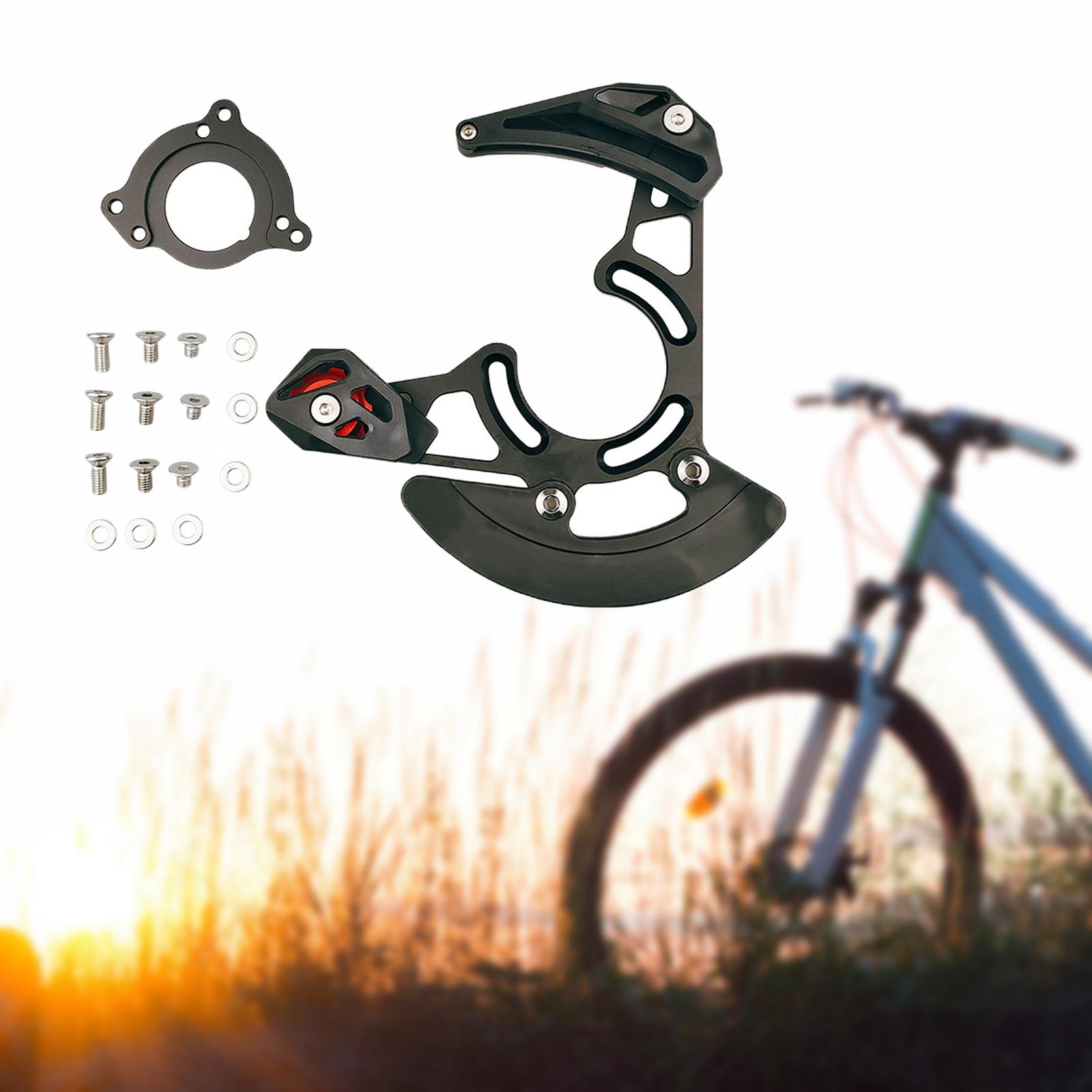 Chain Guide, 32T-38T Protector Single Disc Soft Tail Chain Guard Aluminum Alloy for Bicycle