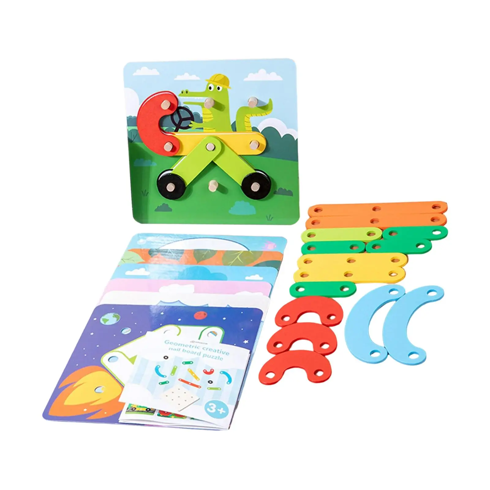 Montessori Toy Wooden Puzzle Jigsaw Fine Motor Skill Sorting and Stackingfor