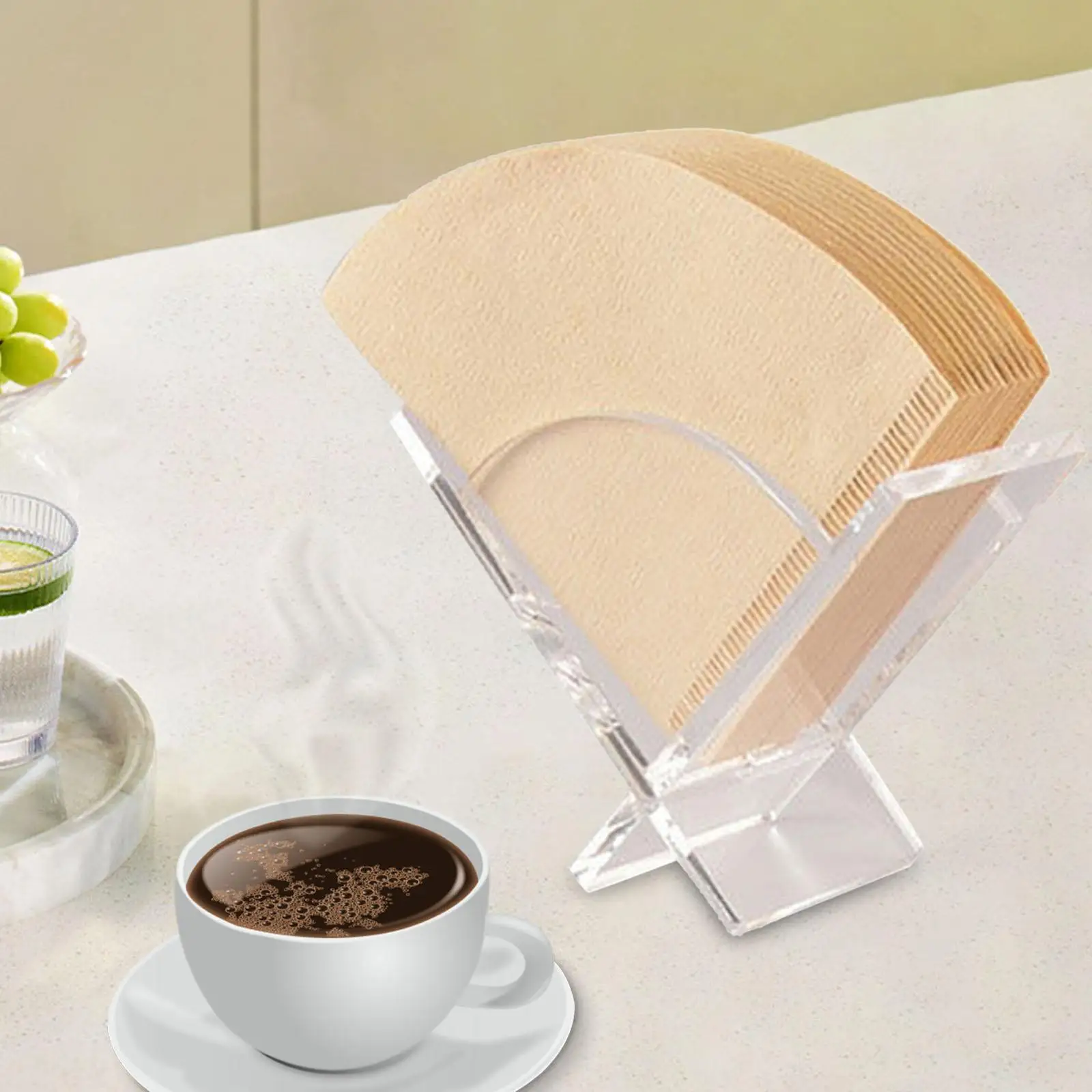 Coffee Filter Holder Filter Paper Container Paper Storage Rack Coffee Filter Paper Rack for Office Countertop Bar