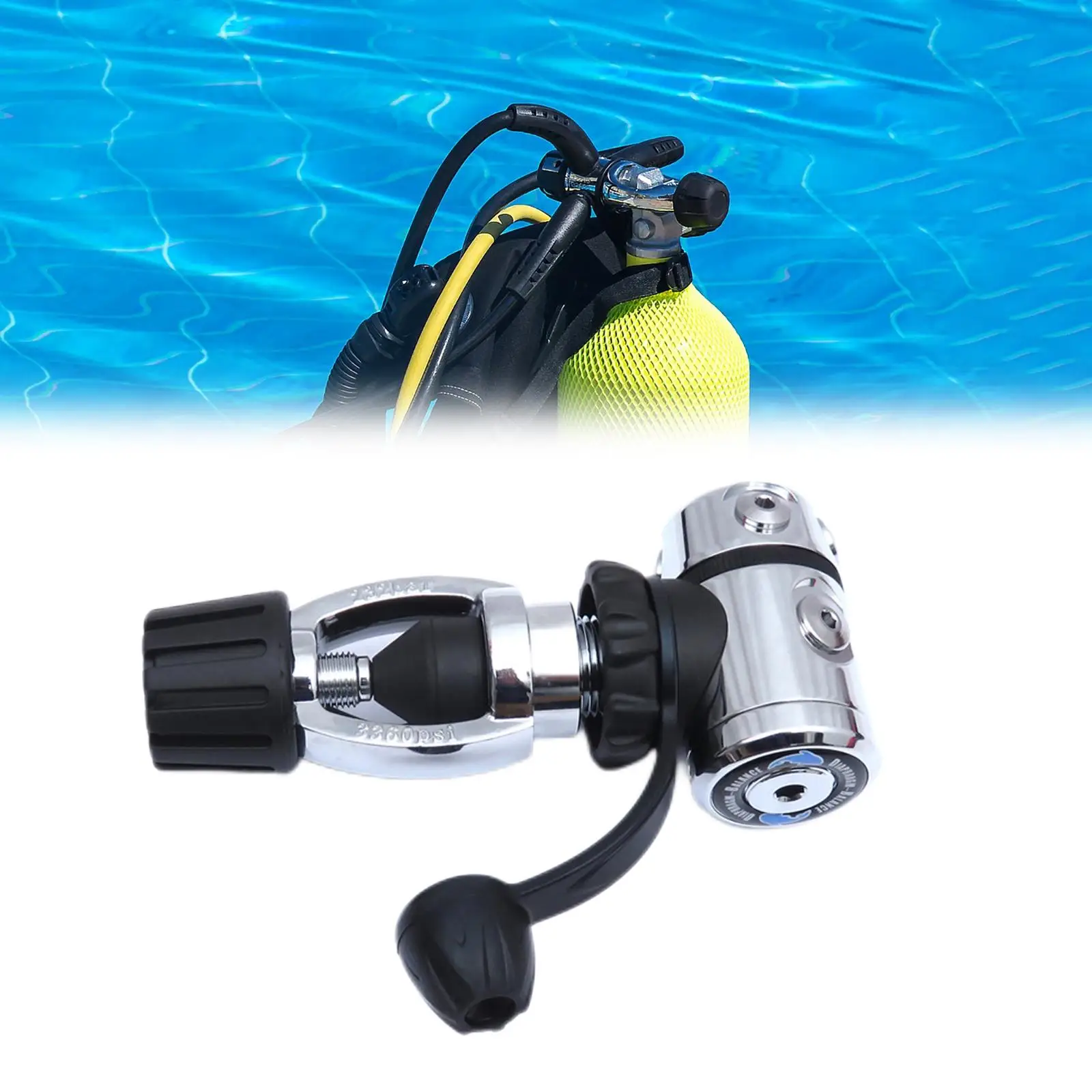Underwater Scuba Diving Din to Yoke Regulator Adaptor 1ST First Stage Adapter Convertor with Dust Cover for Scuba Diving