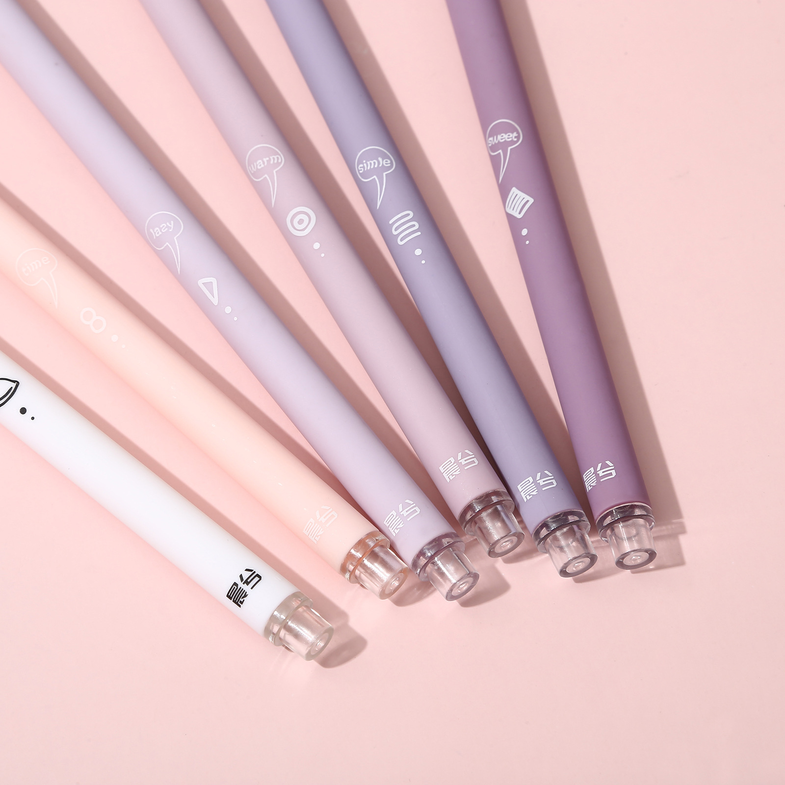 6 teile/satz kreative süße Morandi einfache kleine frische Gel Stift Kawaii schnell trocknende Kappe neutrale Stift Journal liefert Briefpapier – Detail 4