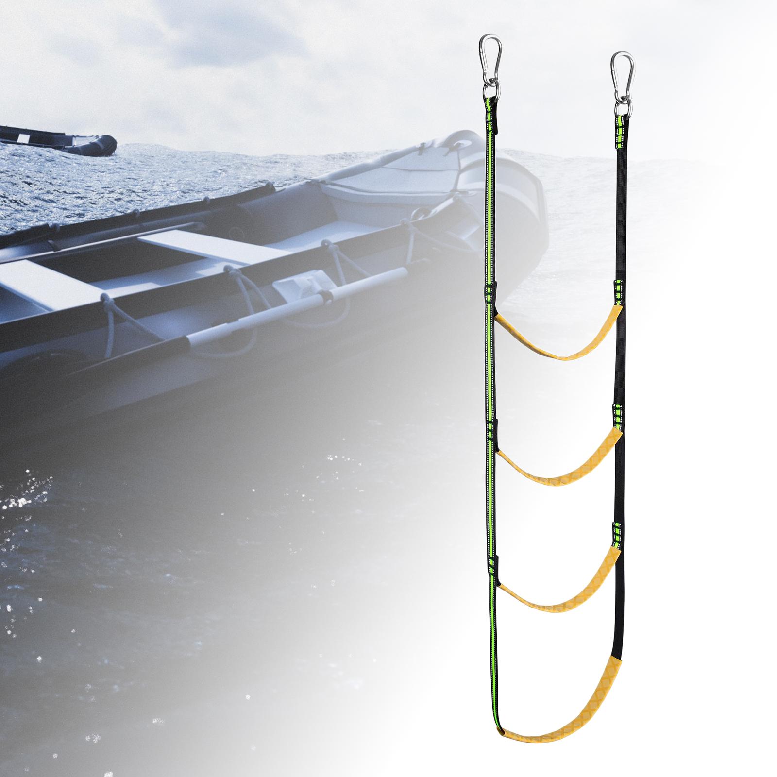 Portable four  Rope Ladder Boat Rope Ladder Extension,Assist Boat Folding Ladder,Swim Ladder for Sailboat ,Kayak, Canoeing