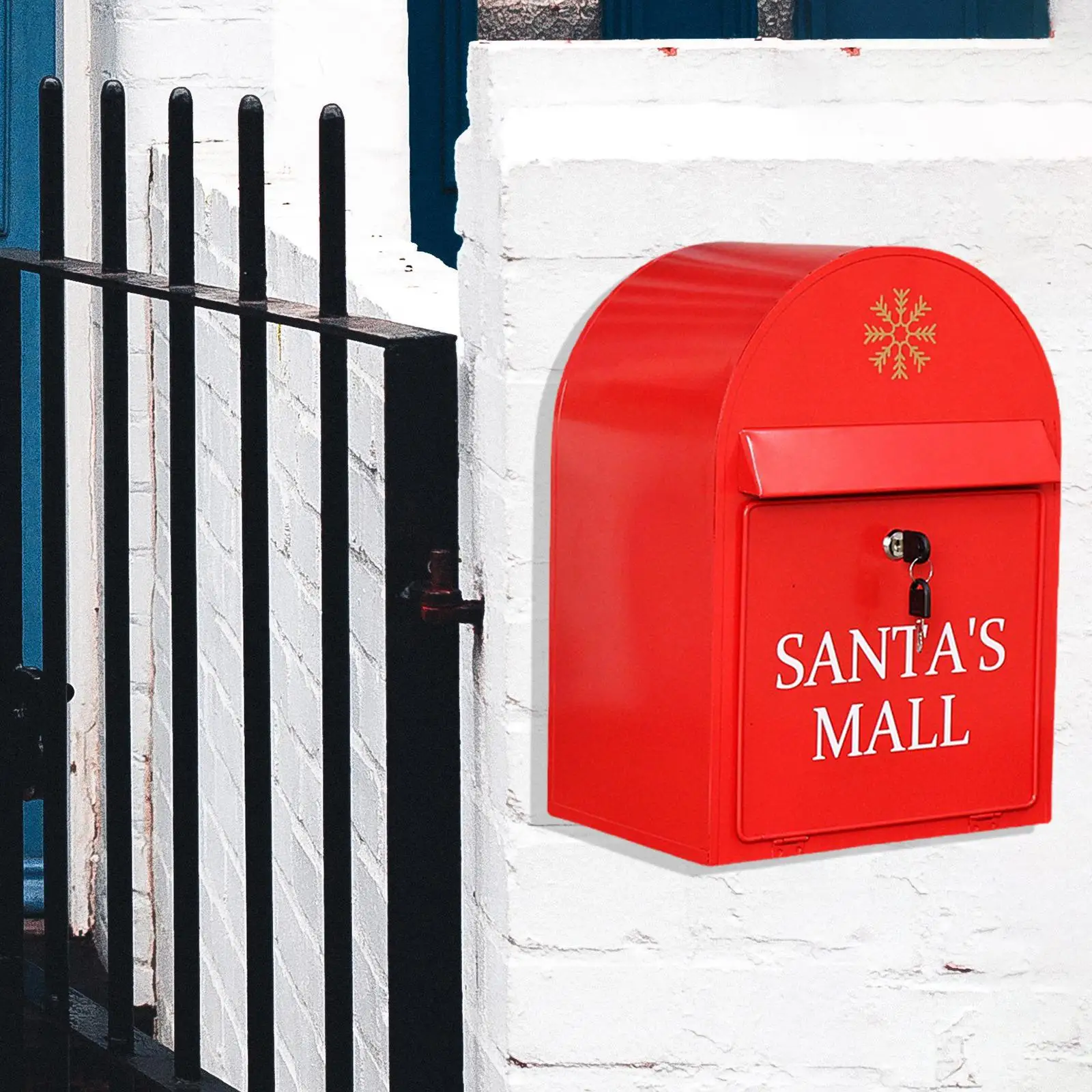  Post Box Large Entrance with 2 Keys Locking Key Envelopes Postbox Case  Large Capacity Mail Box for Rural Decor