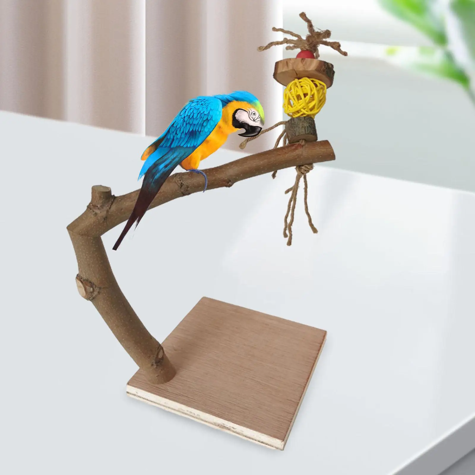 Parrot Bird Perch with Base Parrot Climbing Toy Platform Gym Training Cage Accessories Keep Your Playground Paw Grinding Stick