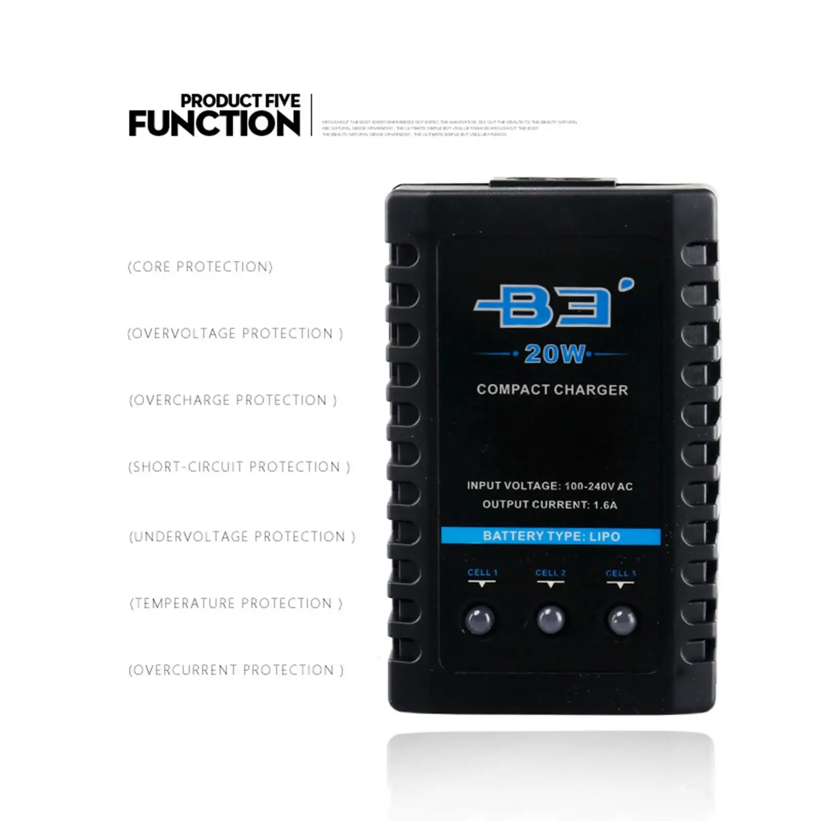 B3 20W Balance Charger for 7.4V 11.1V Lithium Battery Professional Plug-EU
