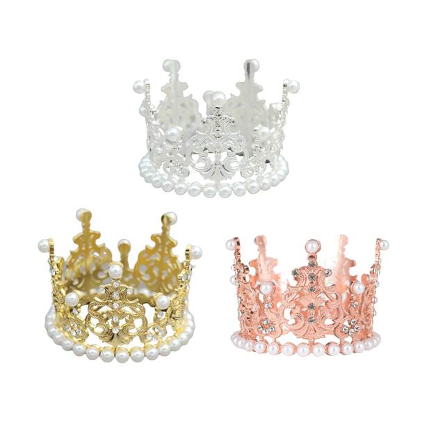 Tiara Principessa Con Strass - Rosa E Oro, Per Compleanni, Halloween, Matrimoni