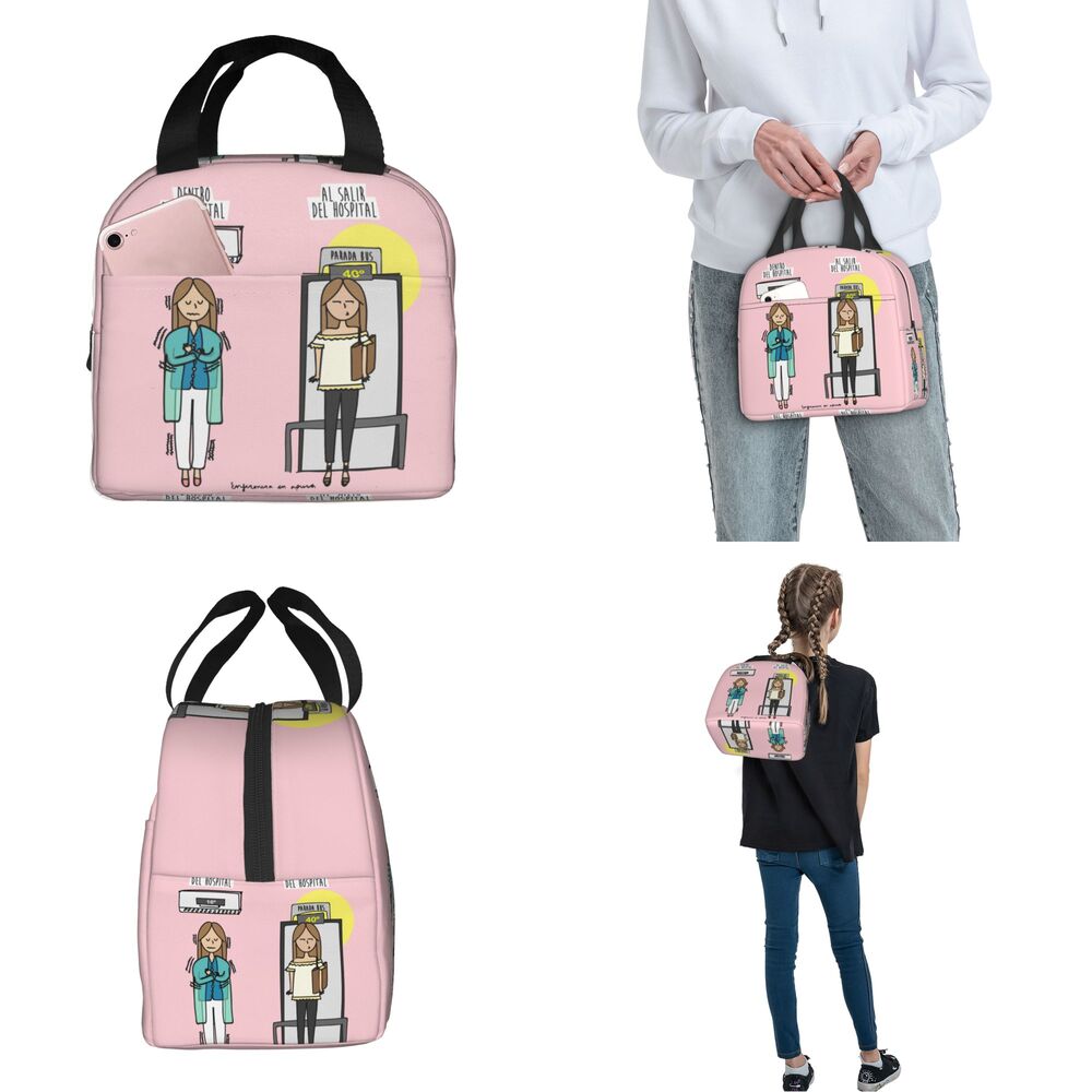 Ladies 'Cartoon Nurse Lunch Boxes, Isolado Oxford