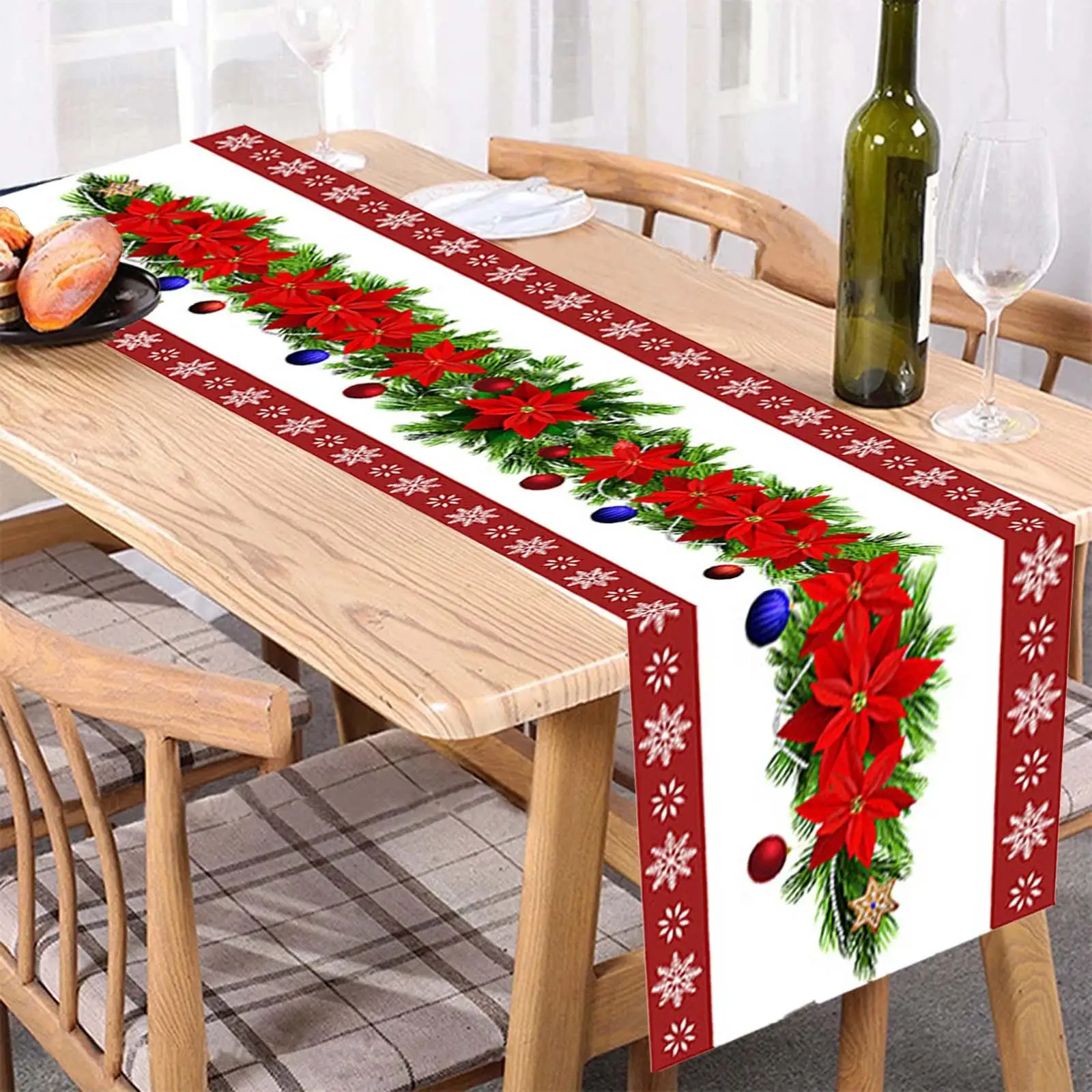 Christmas Table Runner Indoor Christmas Decoration for Tabletop Dining Table
