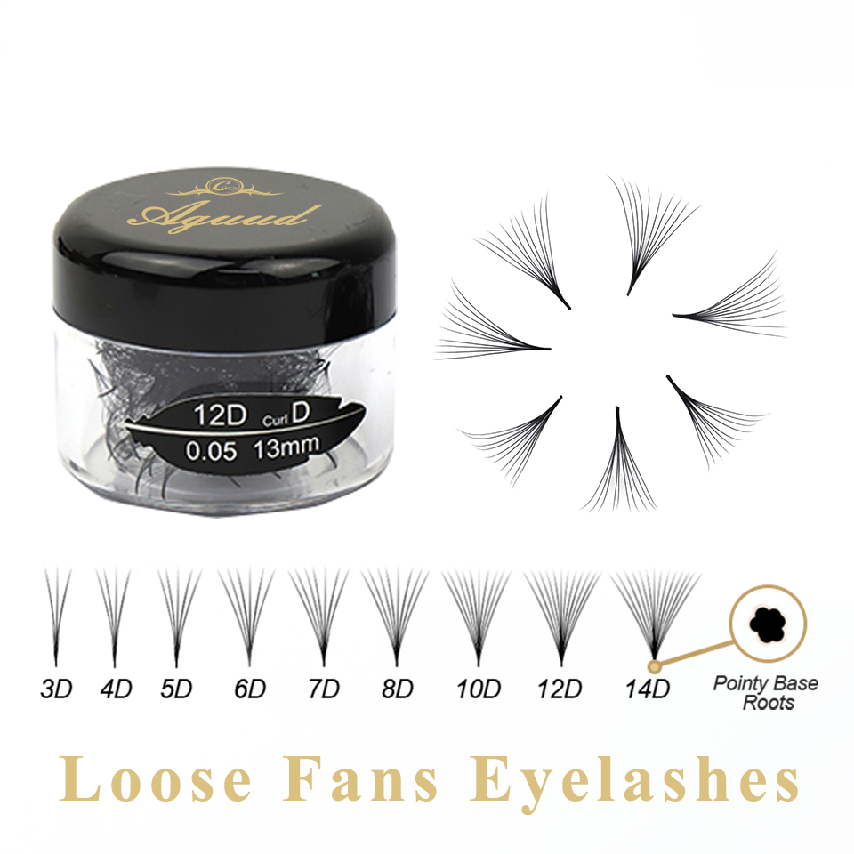 Best of AGUUD 100 / 300 / 500 Loose Fans Sharp Narrow Stem Premade Volume Fans Lash Thin Pointy Base Russian Premade Volume Fans Lash Cilios Reviews & Tips