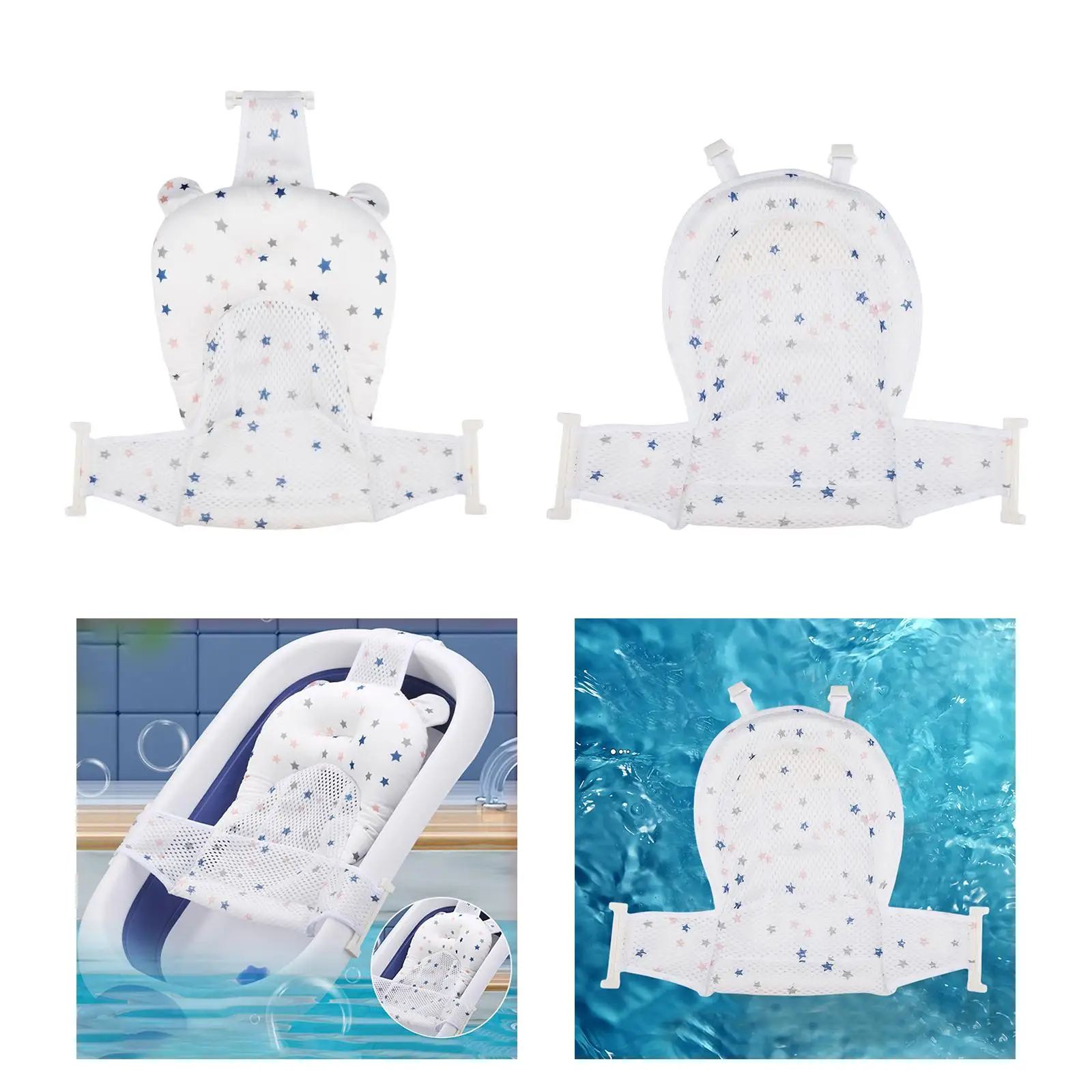 Baby Bath Pad Floating Pad Infant Bath Supporter Net Lounger for 0-12 Months