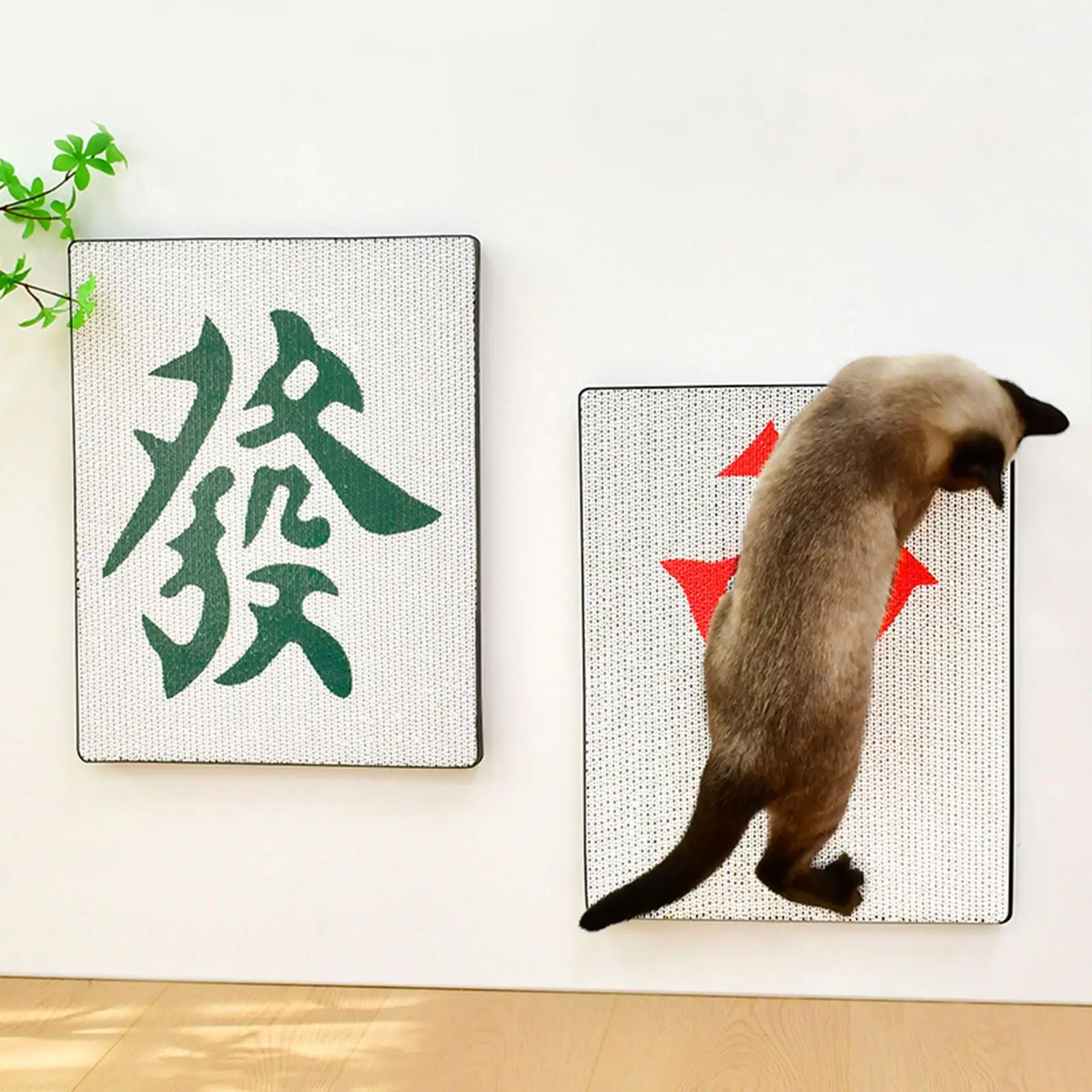 Cats Wall Scratcher Mahjong Pattern Grinding Claws Wear Resistant 13.78inchx16.93inch Cardboard Cat Scratch Mat Pet Supplies 