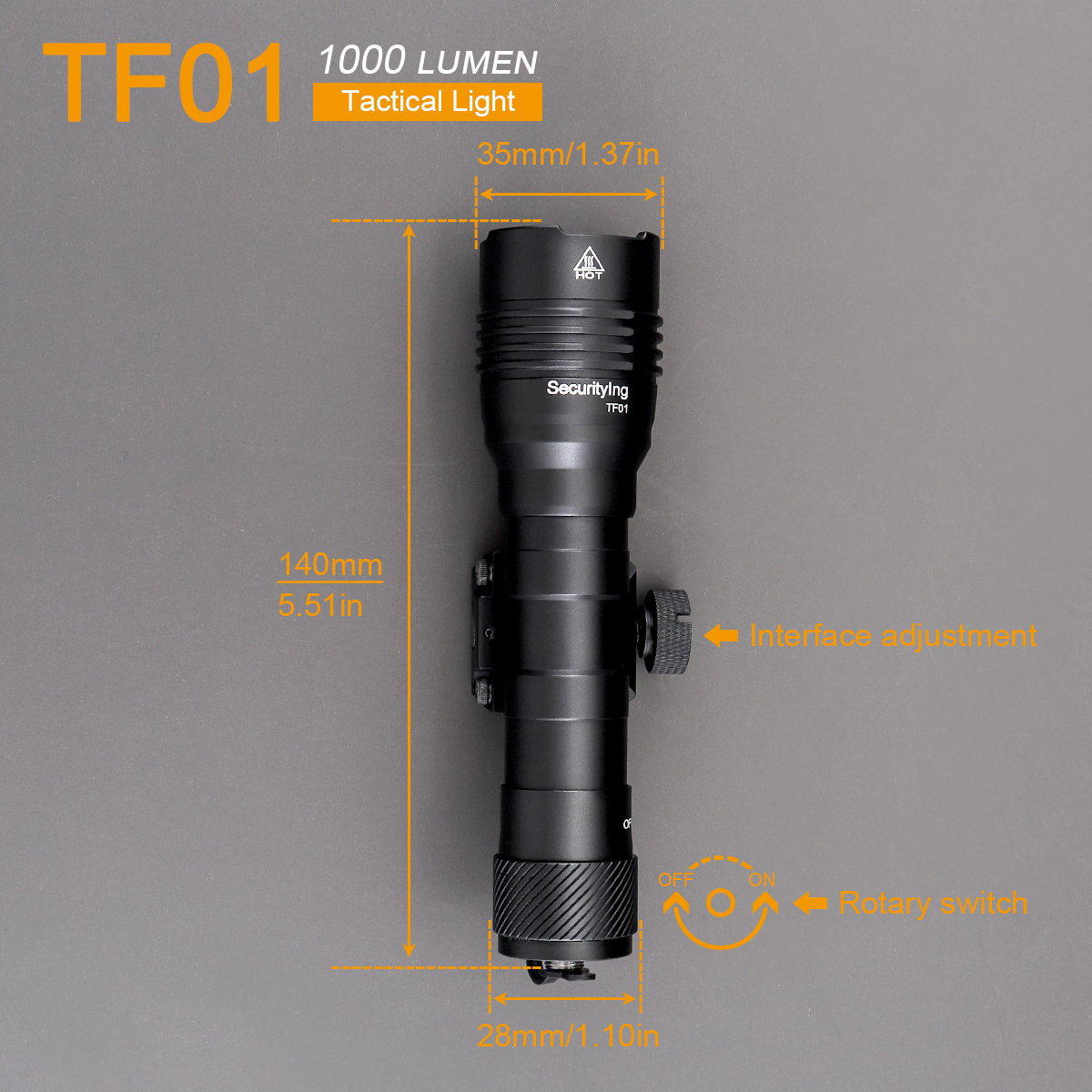 securitying led lanterna tática com programação de liberação rápida arma luz para trilhos