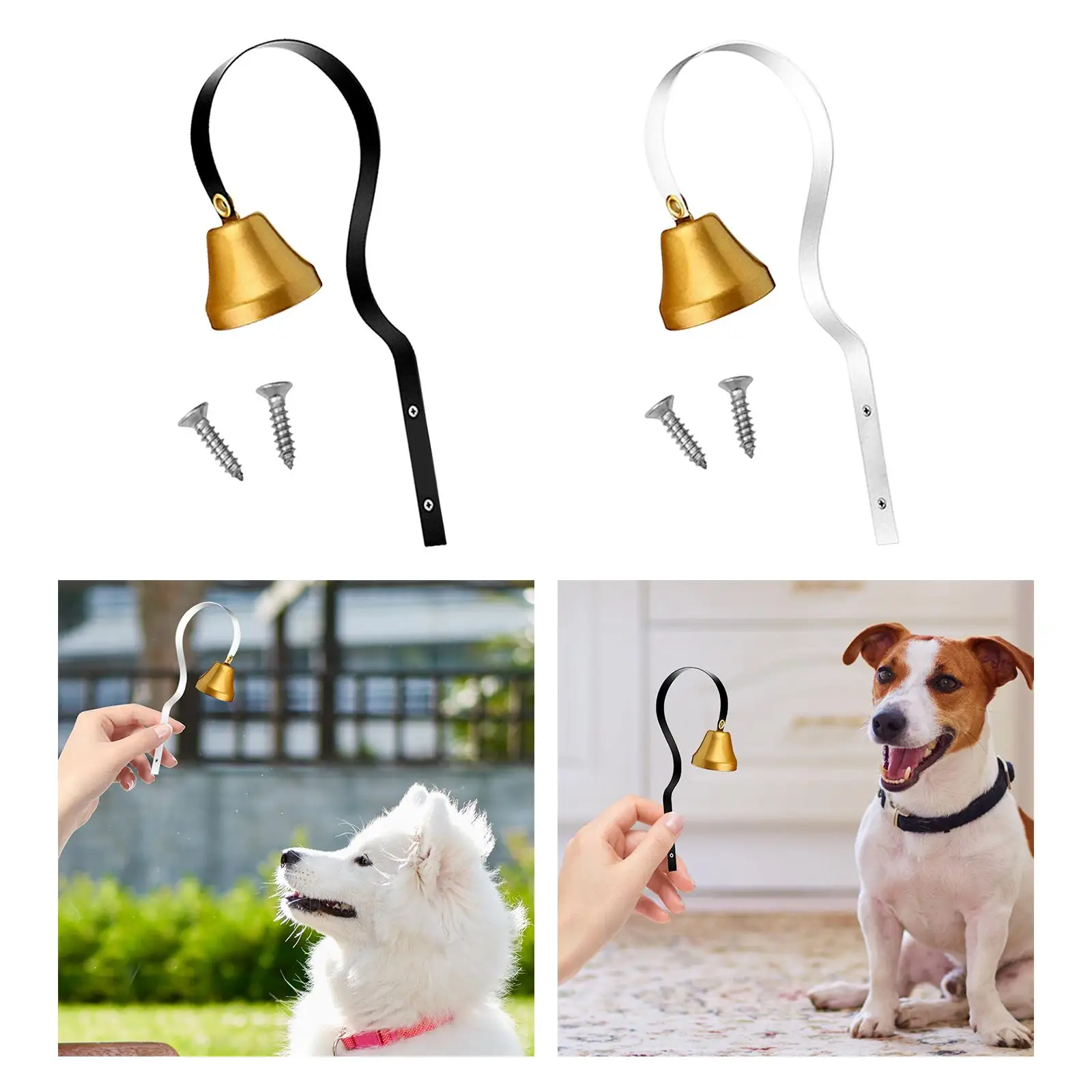 with Screws Dog Bell Traditional Interactive Leaving Alarm Bell Doorbells for Ring to Go Outside Go Outside Walking Out Training
