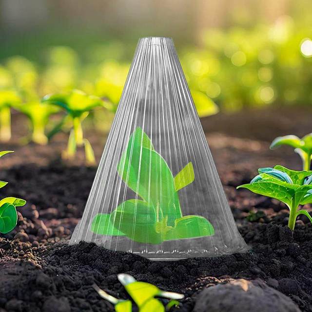 BSFRNF 10 Pack Reuseable Garden Cloches For Plants, 2025 Green Bell Jar Pepper Cover, Plant Covers Protectors From Animals Snails Birds