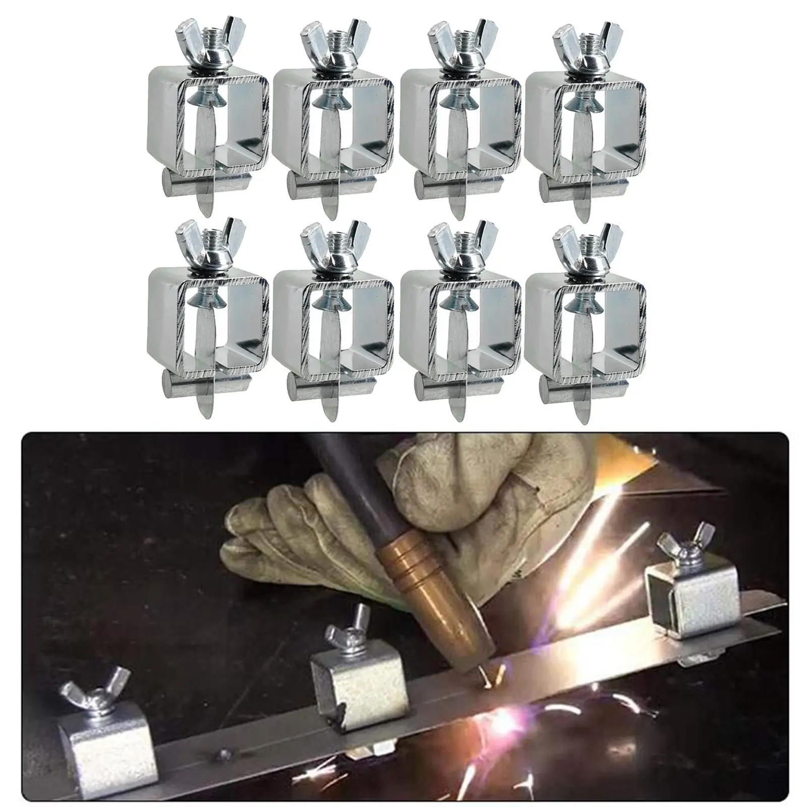 Steel Welding Clamps 8 Pieces Weld Clips for Sheet Metal, Easy to Use and Install, Precision Welding