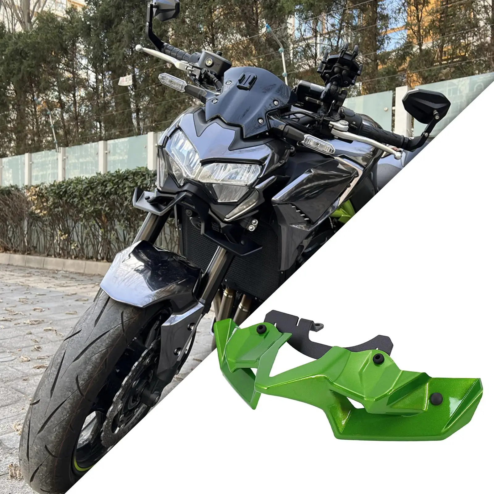 Motorcycle Front Spoiler Winglet Replacement Plastic Fit for Kawasaki Z900