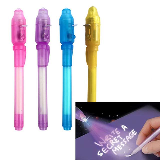 1pcs Highlighter Pen with Invisible Ink Marker Thick Round Tip UV Pen  School Stationery Colorless Pens Office Markeerstiften - AliExpress