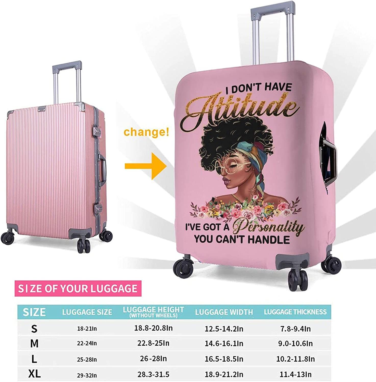 Housse De Protection élastique Pour Valise 22-24 Pouces - Anti-rayures Et Poussière - Lavable - Taille M