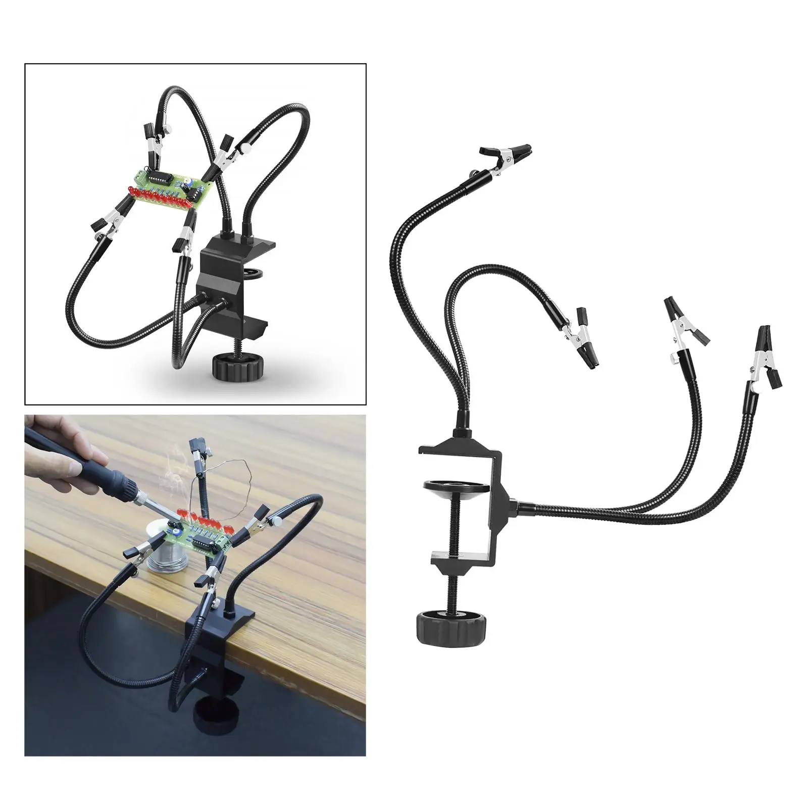 Soldering Third Hand Tools PCB Holder 4 Alligator Clips for DIY Arts Craft