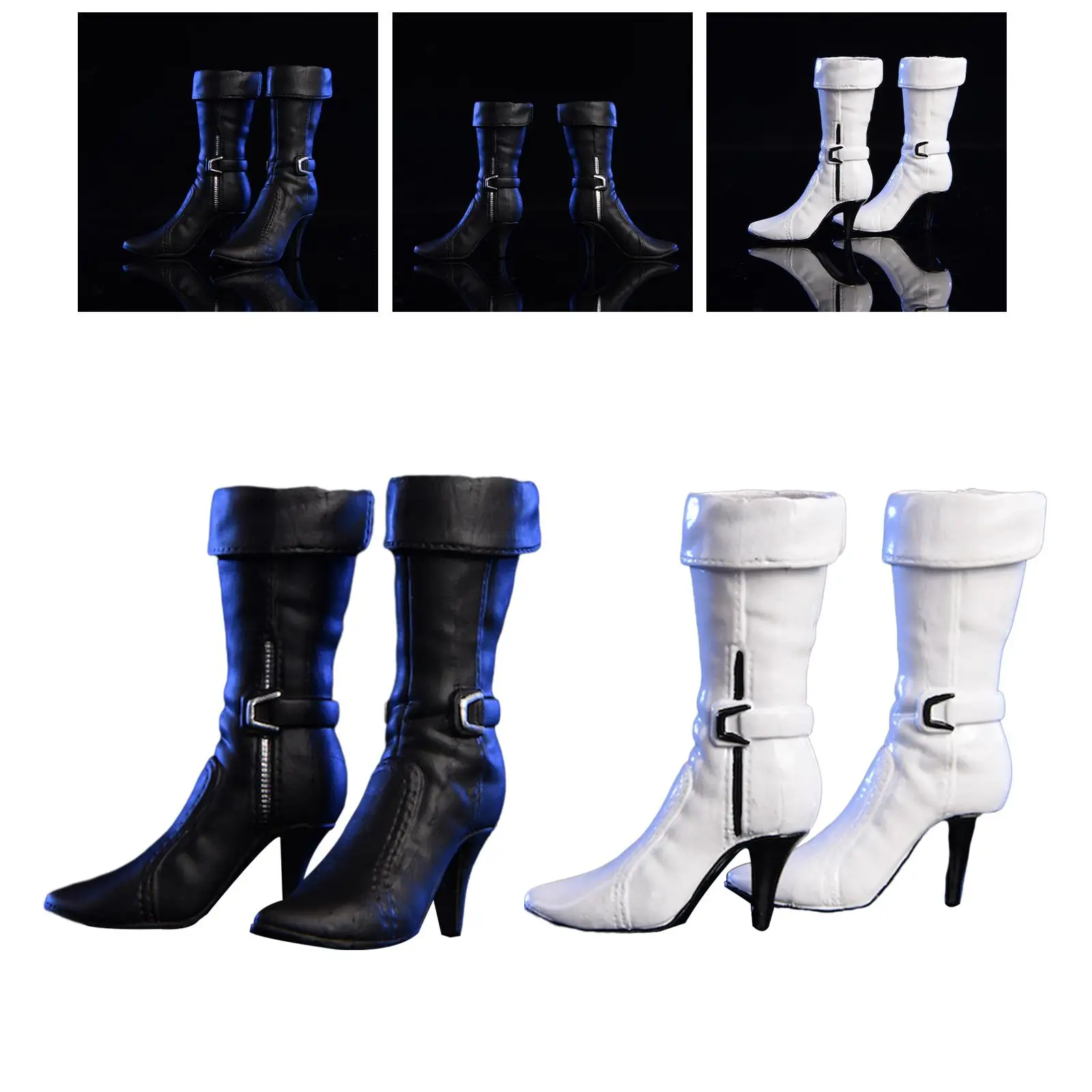 1/6 Scale Figure Shoes PU Leather Outfits Girl Doll Shoes Fashion Boots High Heeled Shoes for 12 inch Action Figure Accessories