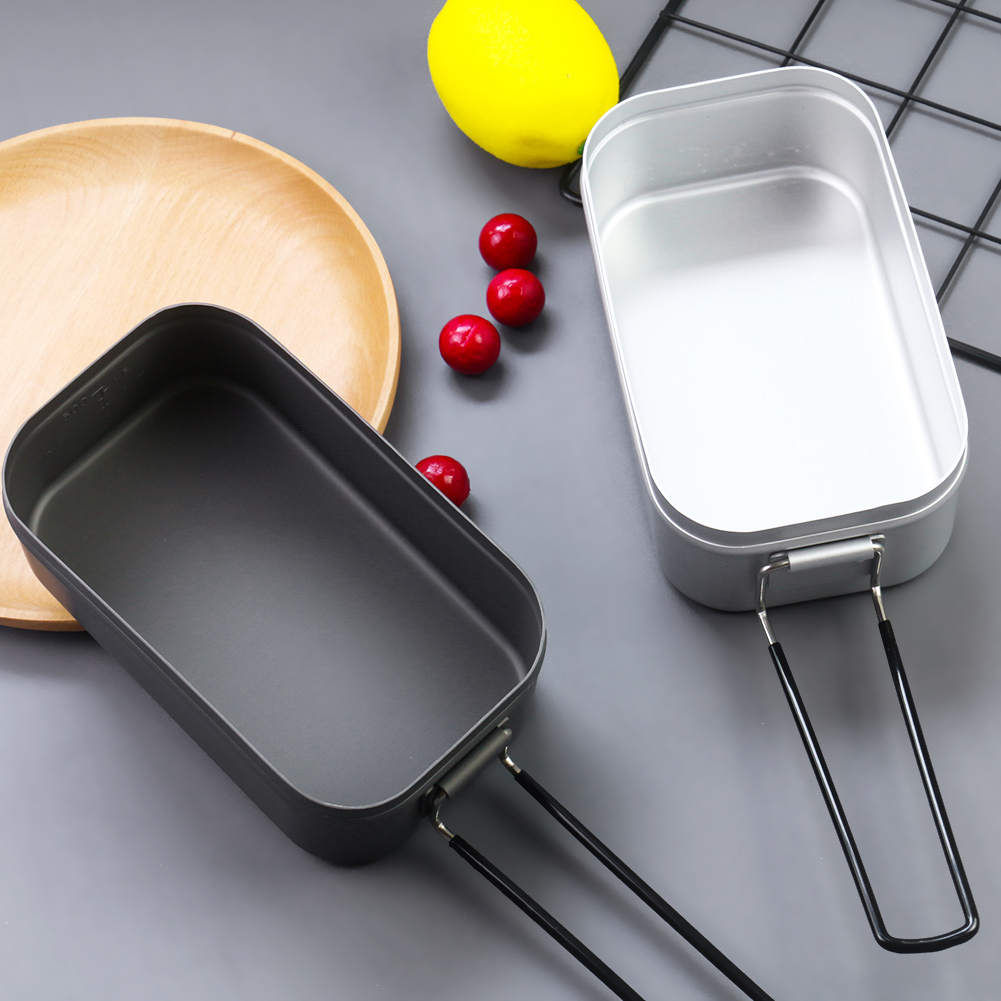 Tragbare Outdoor Picknick Lunch Box Camping Picknick Verdickte Hart Aluminium Bento Reise Geschirr Schmuck Kleinigkeiten Lagerung Werkzeuge – Detail 5