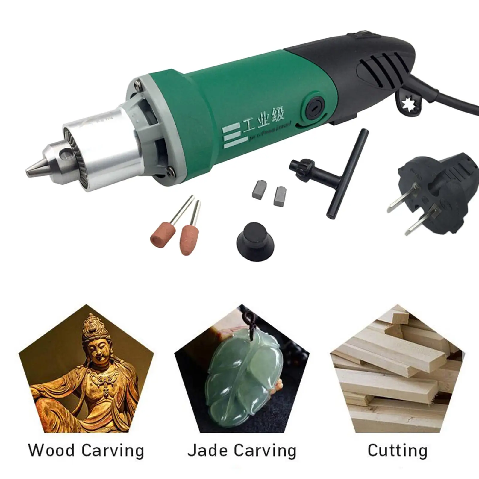Handheld Electric Drill  Engraver  Rotary Variable 6  Grinding Bits for Jade Polishing, Engraving, DIY , Sanding