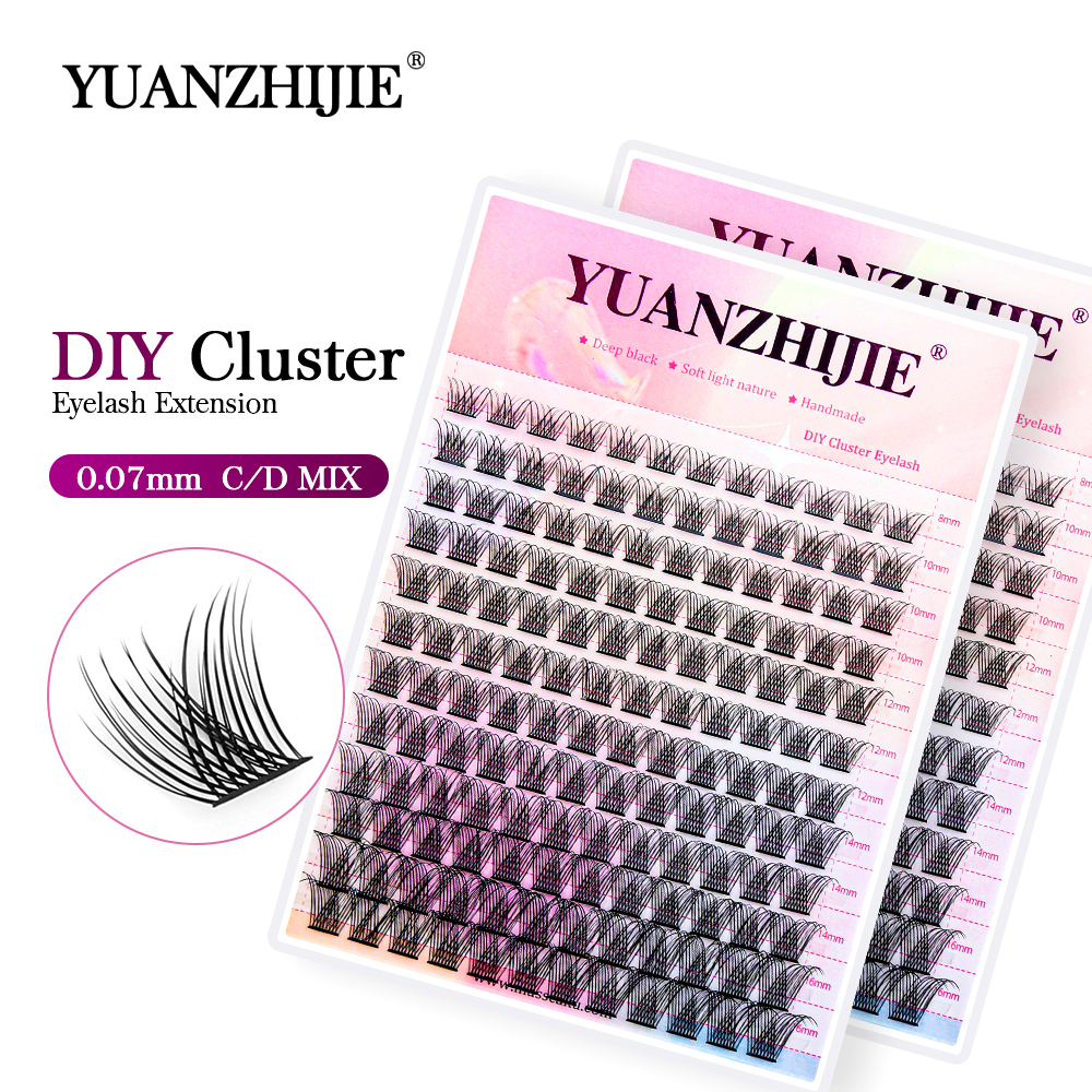 Best of 12lines Super Fluffy YUANZHIJIE DIY Eyelashes Cluster Individual Lash Bunches Premium Material Multi Pointed Natural Eyelash Reviews & Tips