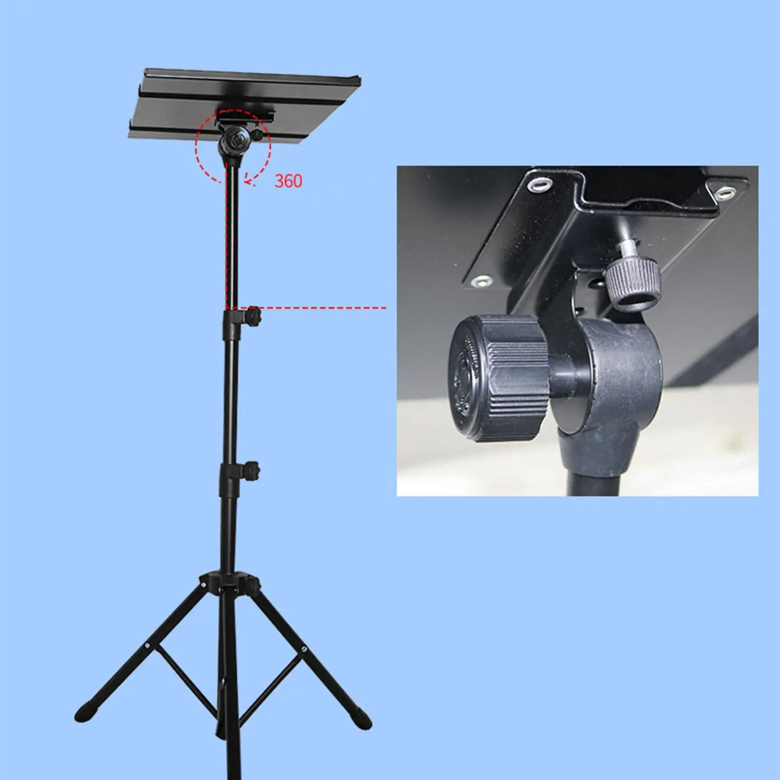 Multipurpose Projector Tripod Stand Removable Photography Telescopic Floor Tripod Stand for Notebook Office Home Workstation