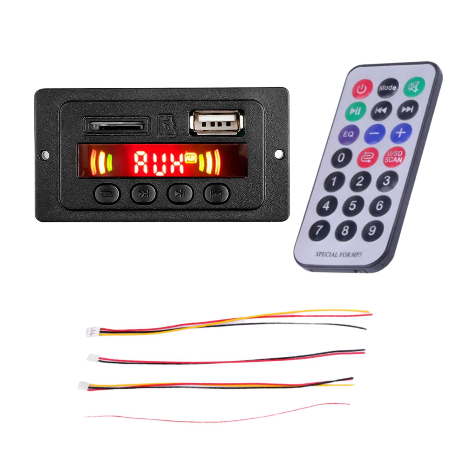 Audio Decoder Board Module/ MP3 Player 5V 12V Digital LED Display/ Wireless Bluetooth Audio Remote Module for Speaker.