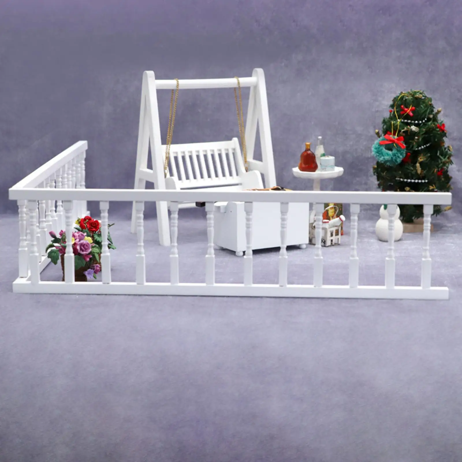 Miniature Wooden Fence Handrail Garden Micro Landscape Accessories 1:12 Scale Dollhouse Railing Decor Scenery Supplies