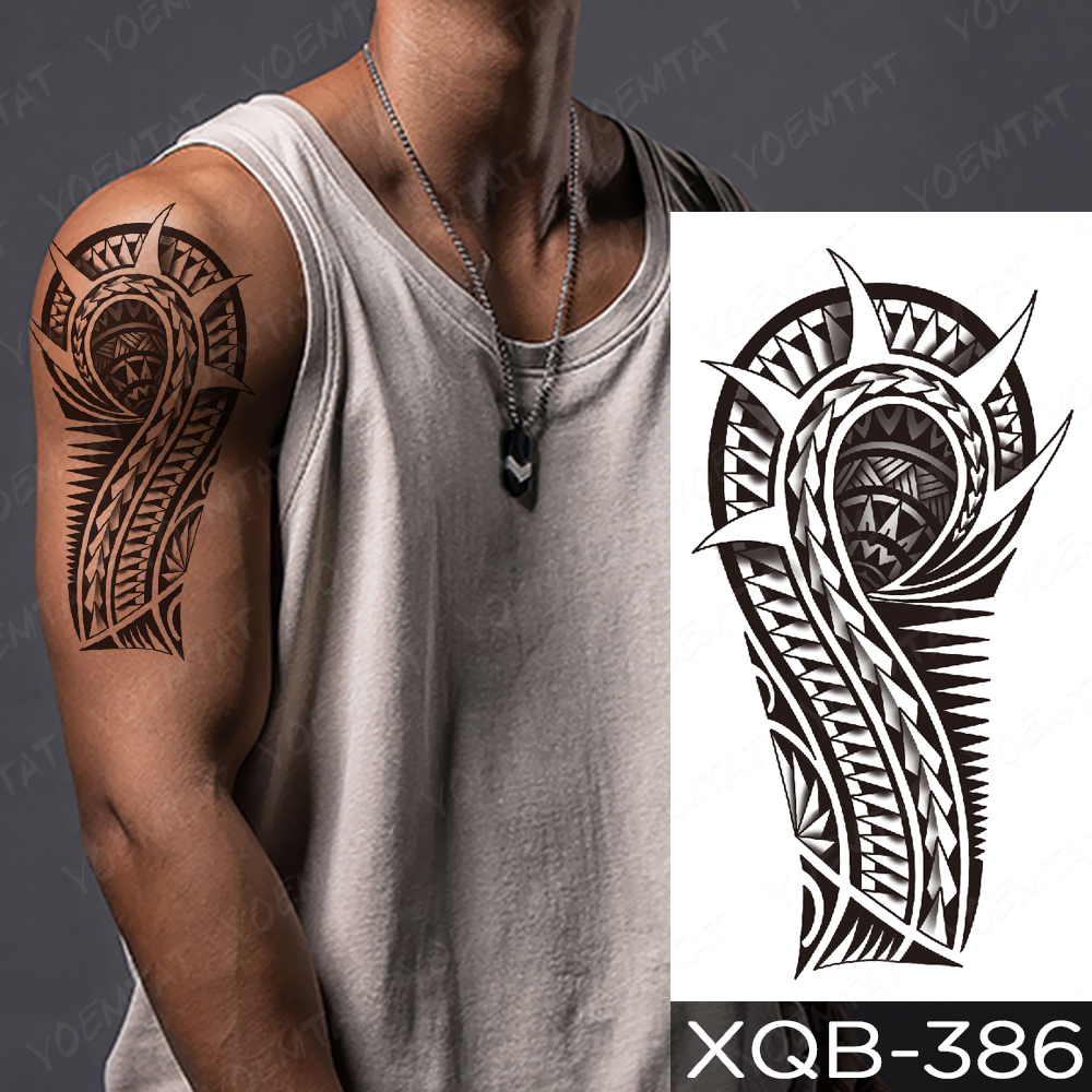 Best of Waterproof Temporary Tattoo Stickers Compass Flowers Trees Poker Rose Clock Tatto Women Men Arm Body Art Fake Sleeve Tattoos Reviews & Tips - Image 6