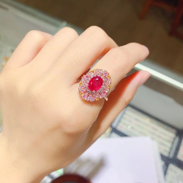 S925 Natural Ruby hotsell Burma ring