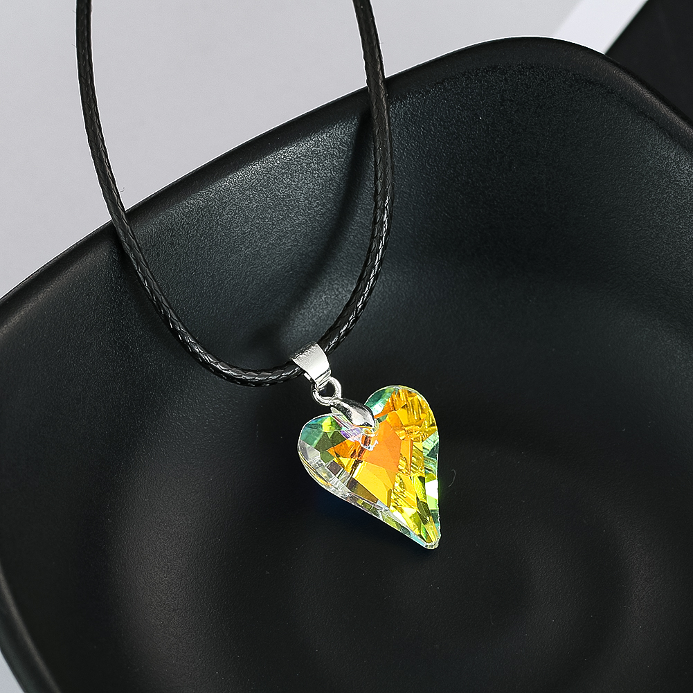 5 Stück AB Farbe Kristall Liebe Herz Anhänger 15X25mm Glasperlen Charms für Schmuckherstellung Halsketten Ohrringe DIY handgemachte Accessoires – Detail 2