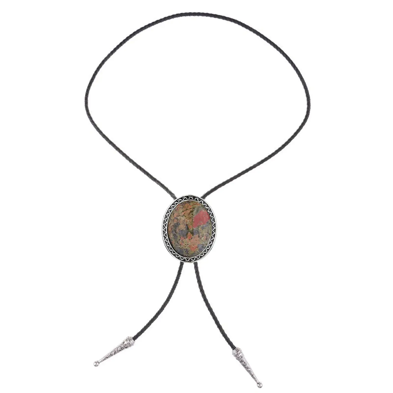 Stylish Bolo Tie Necktie Pendant PU Leather Rope Versatile Casual Necklace Jewelry Adjustable Shirt Neck Ties