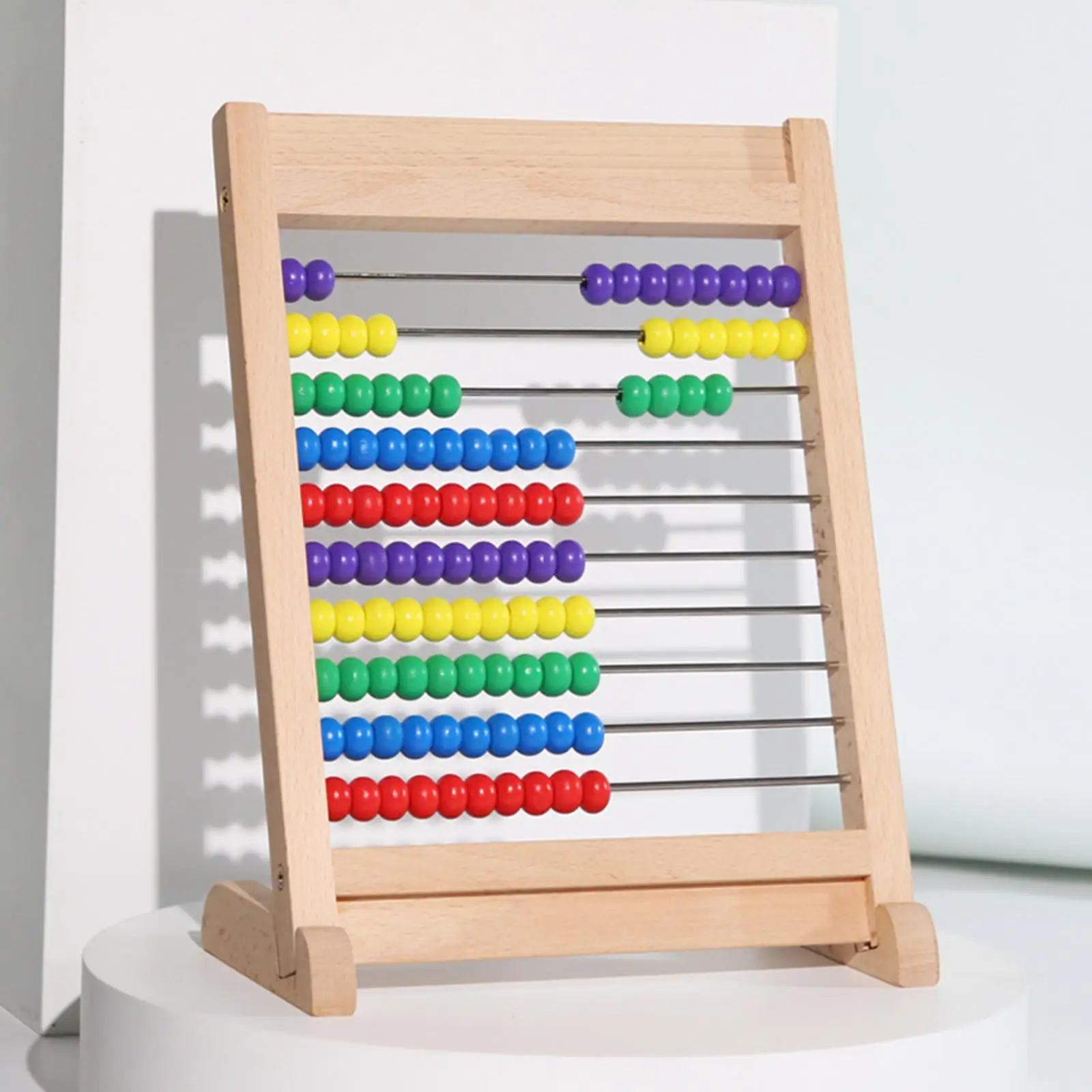 Colorful Wooden Abacus Math Manipulatives for Kids Kindergarten Children