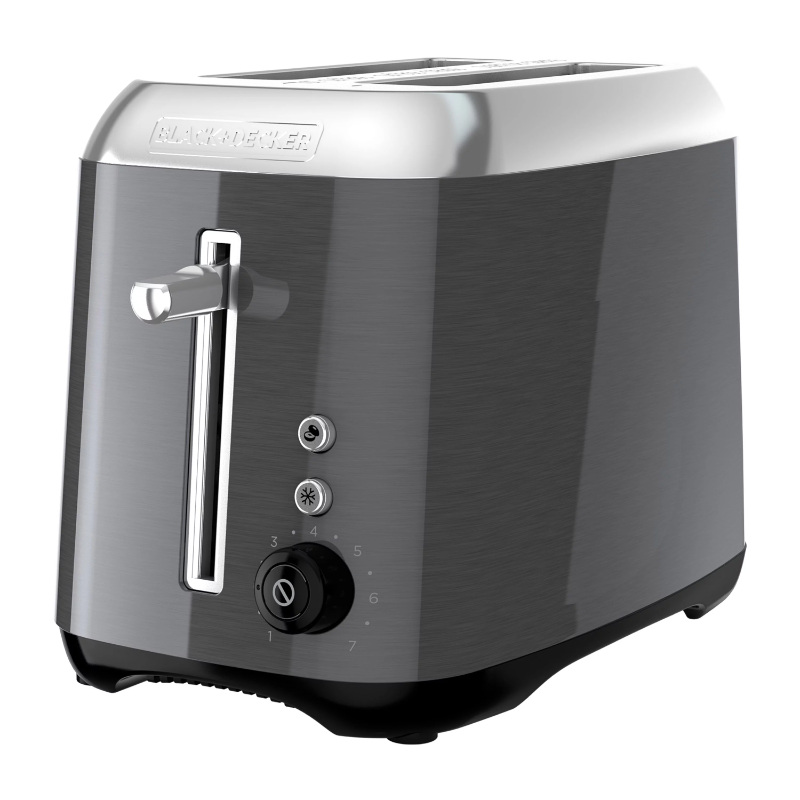 Title 1, 2 Slice Black Stainless Steel Toaster Hot Sandw...