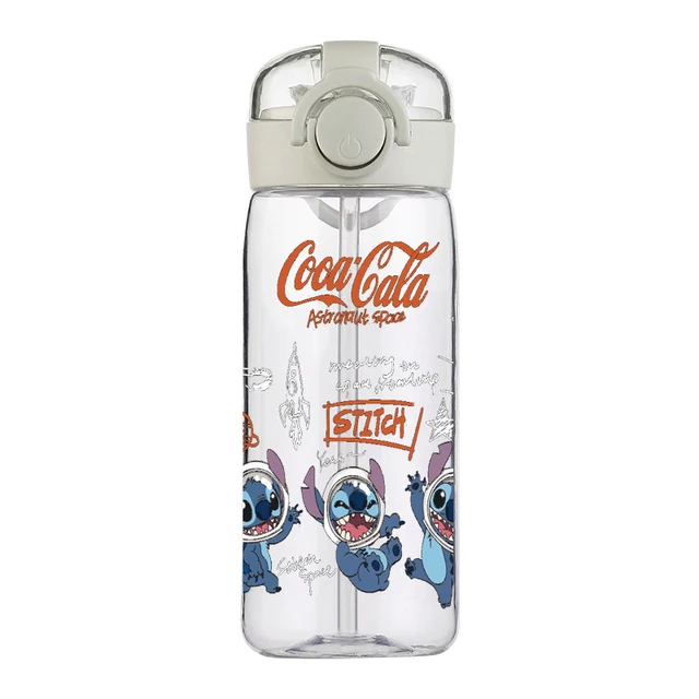 Disney Stitch bottiglia d'acqua tazza termica trasparente in plastica con  stampa di cartoni animati di paglia bottiglia d'acqua sportiva portatile  Sippy Cup - AliExpress